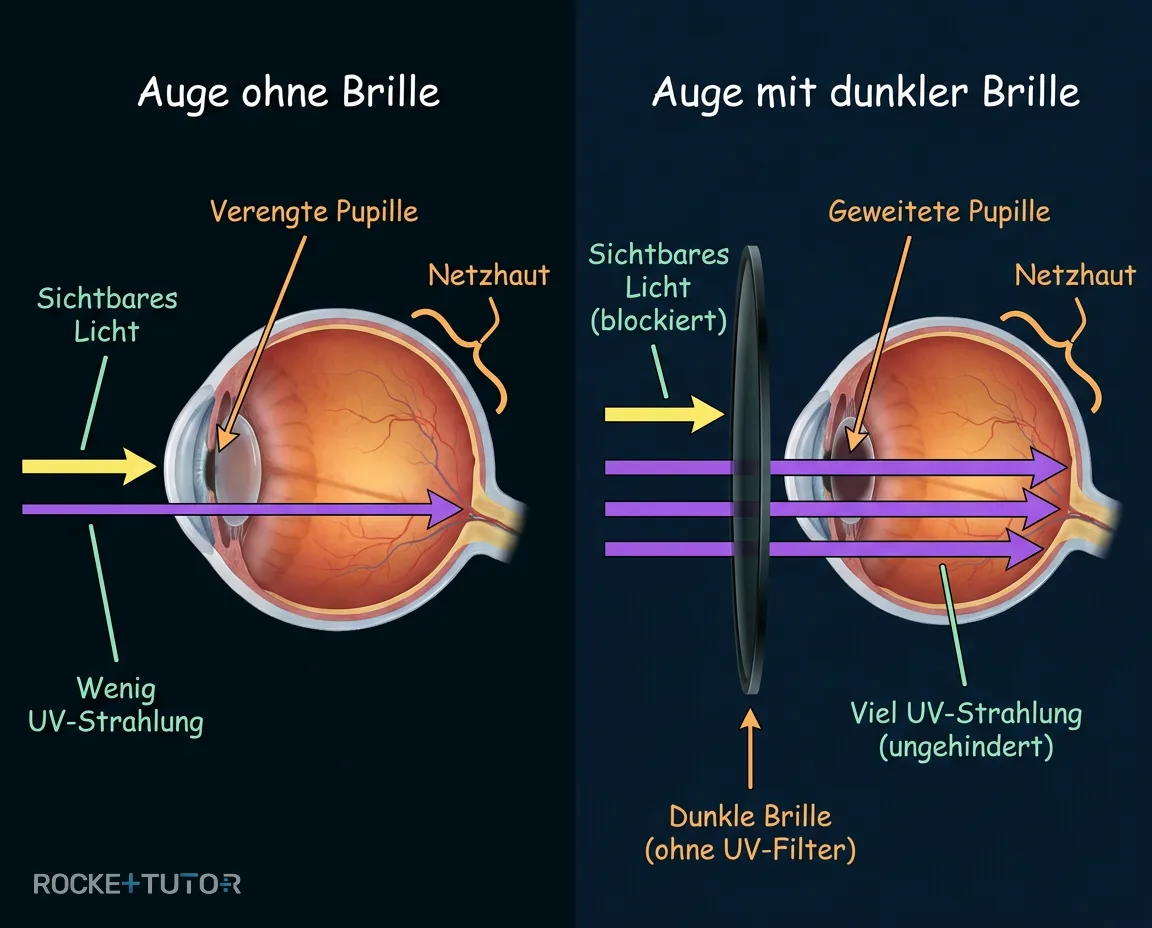 Auge mit Sonnenbrille UV-Strahlung