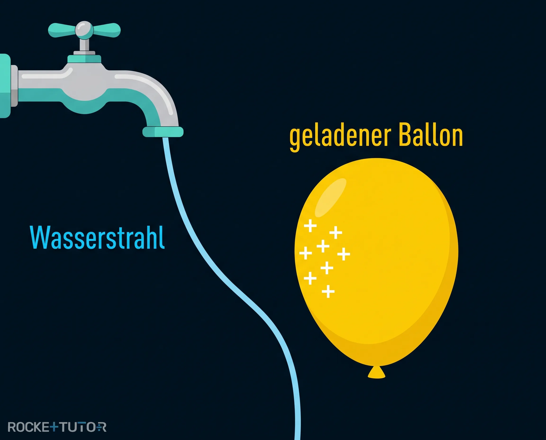 Wasserstrahl wird von Ballon abgelenkt