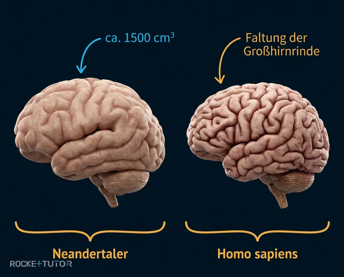 Vergleich der Gehirnfaltung beim Menschen