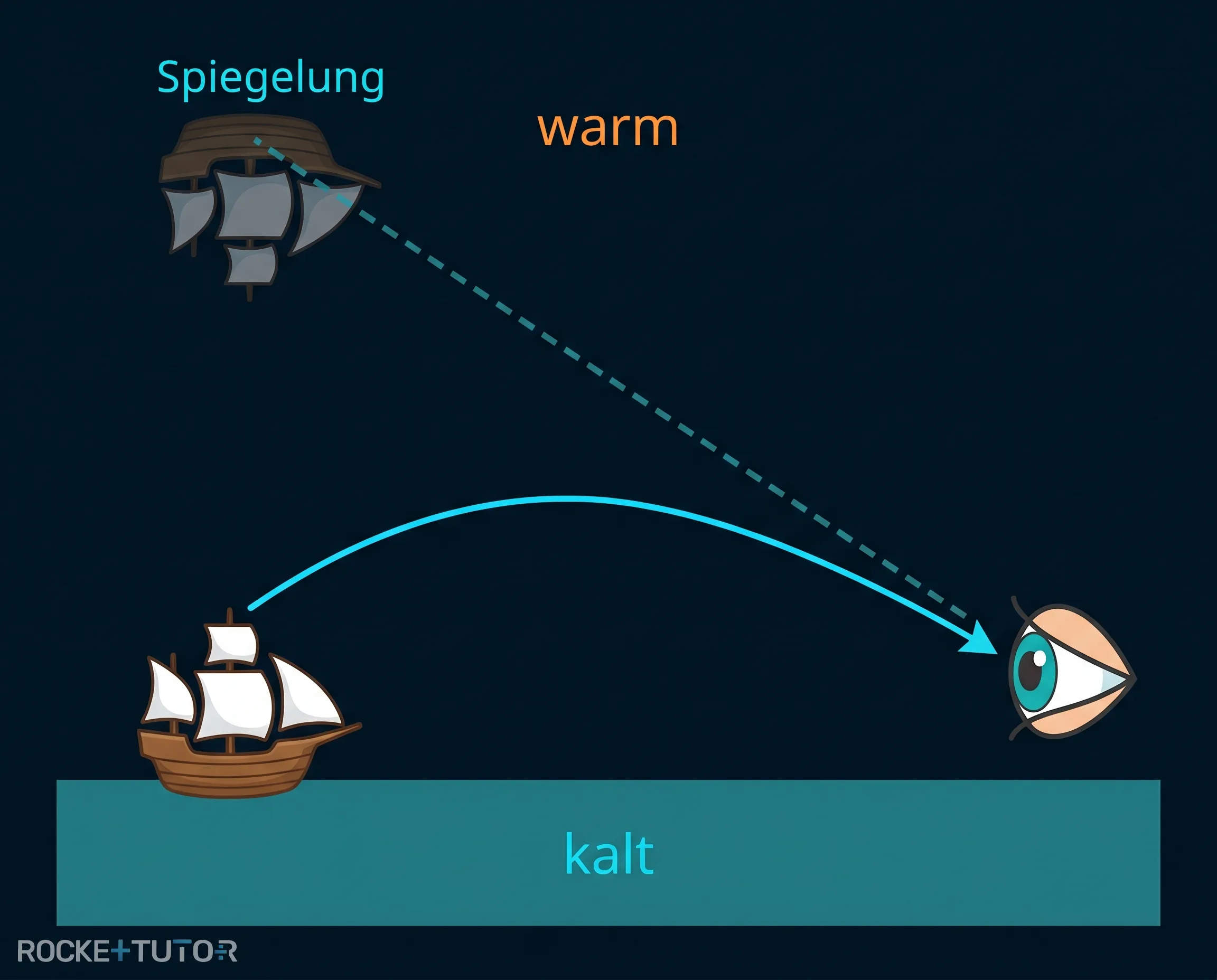Lichtweg bei Fata Morgana Schiff