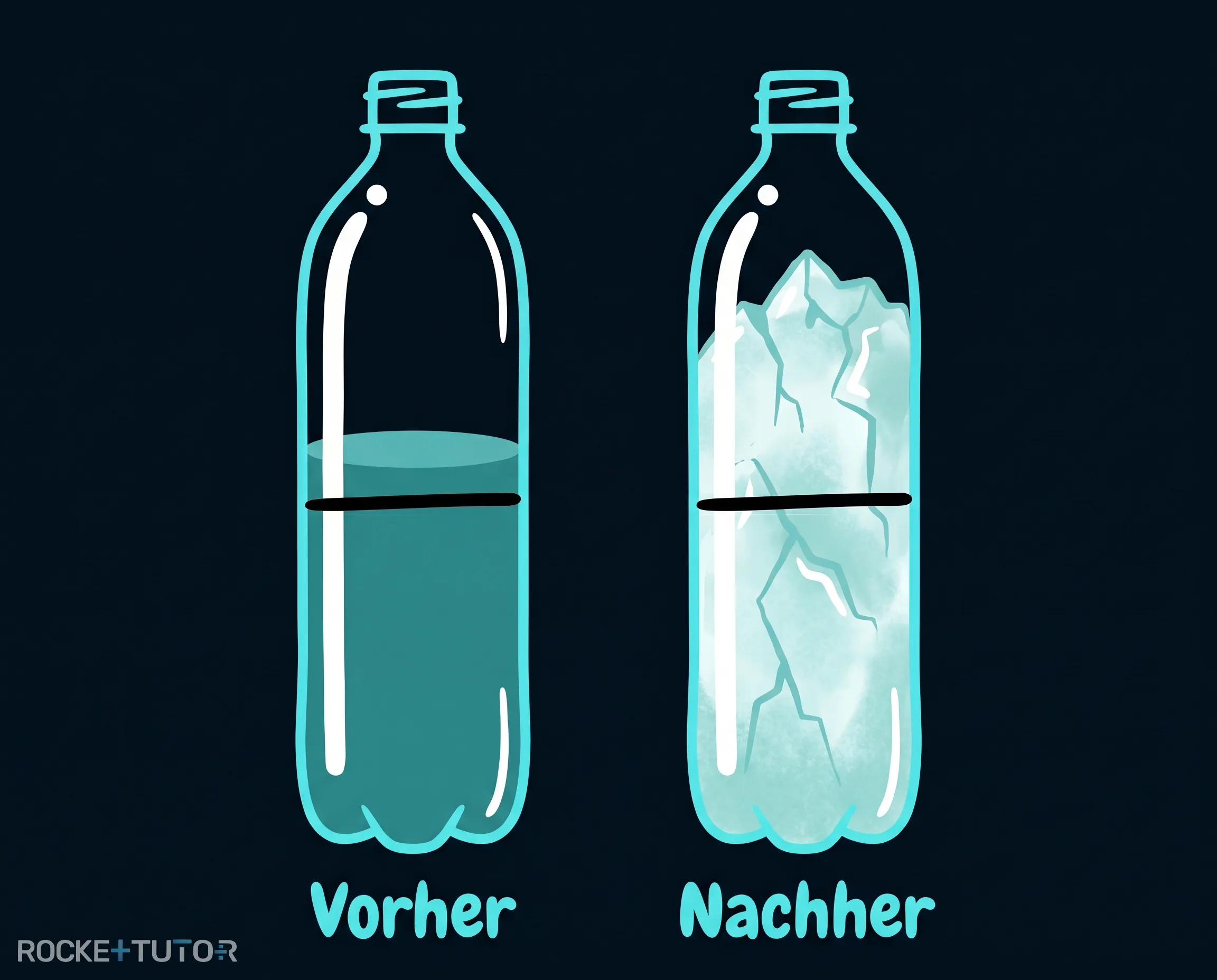 Plastikflasche mit gefrorenem Wasser