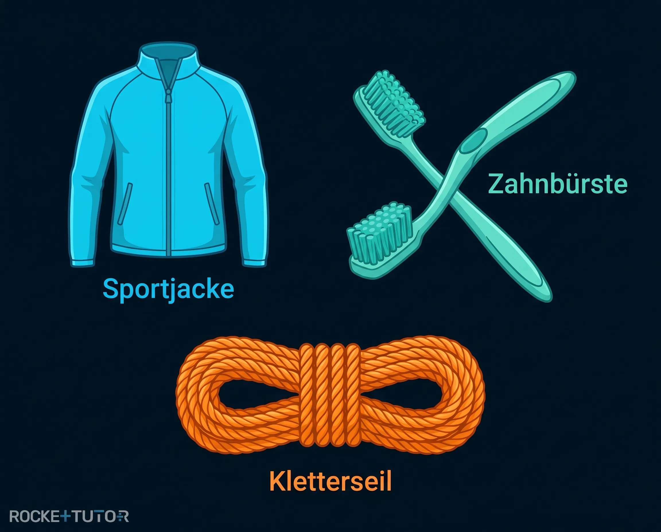 Sportkleidung und Kletterseil aus Polyamid