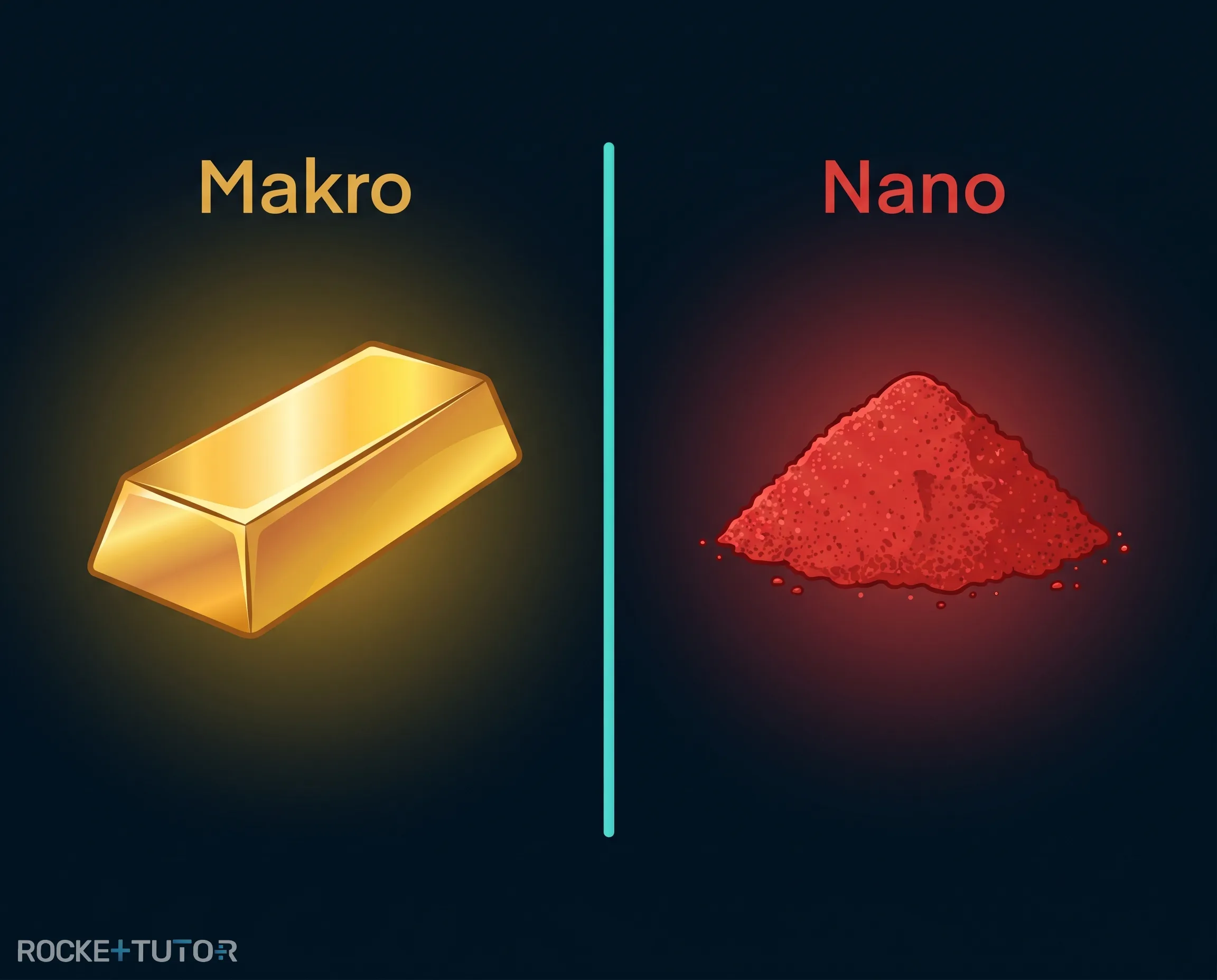 Rotes Goldpulver in der Nanowelt