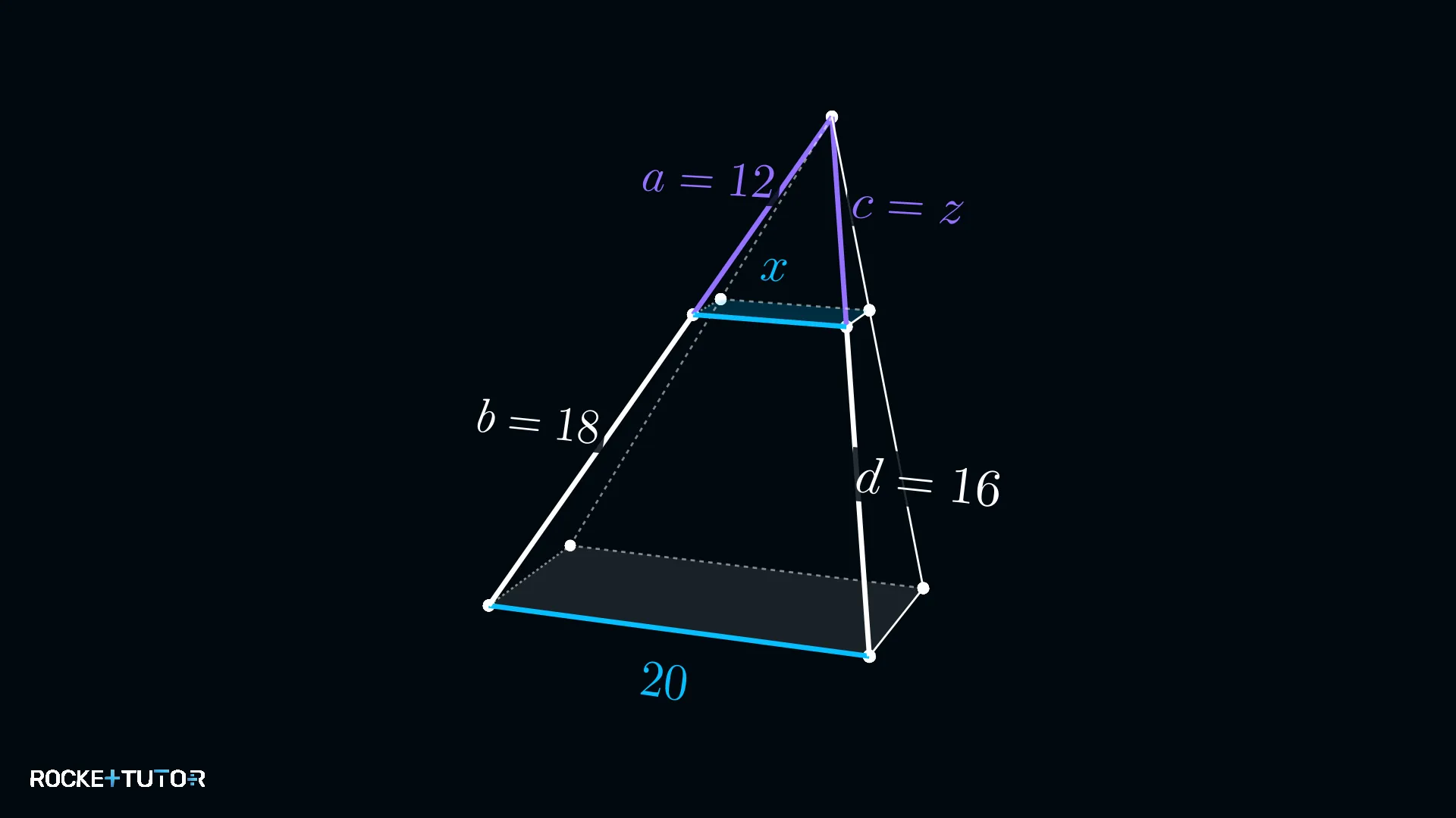 Schiefe Pyramide mit Maßen