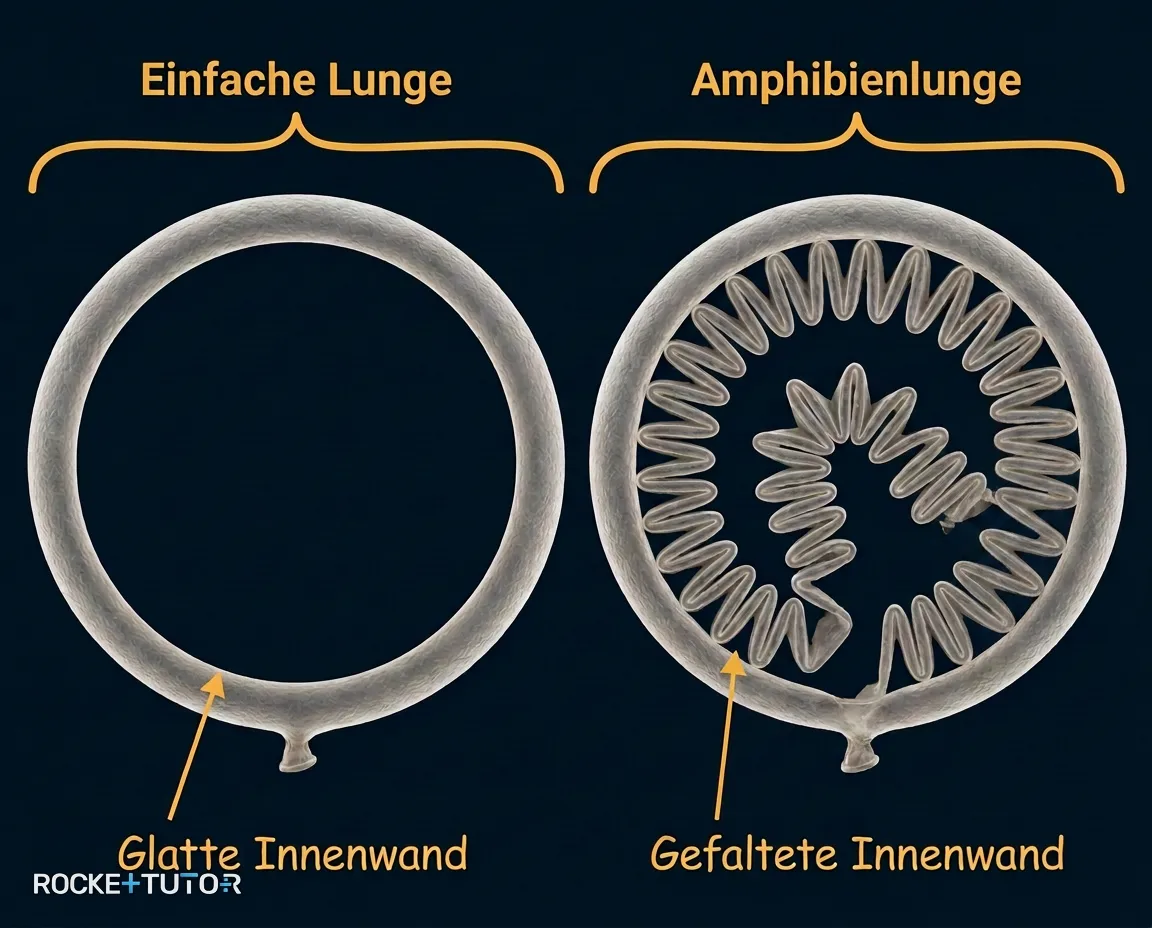 Prinzip der Oberflächenvergrößerung bei Lungen