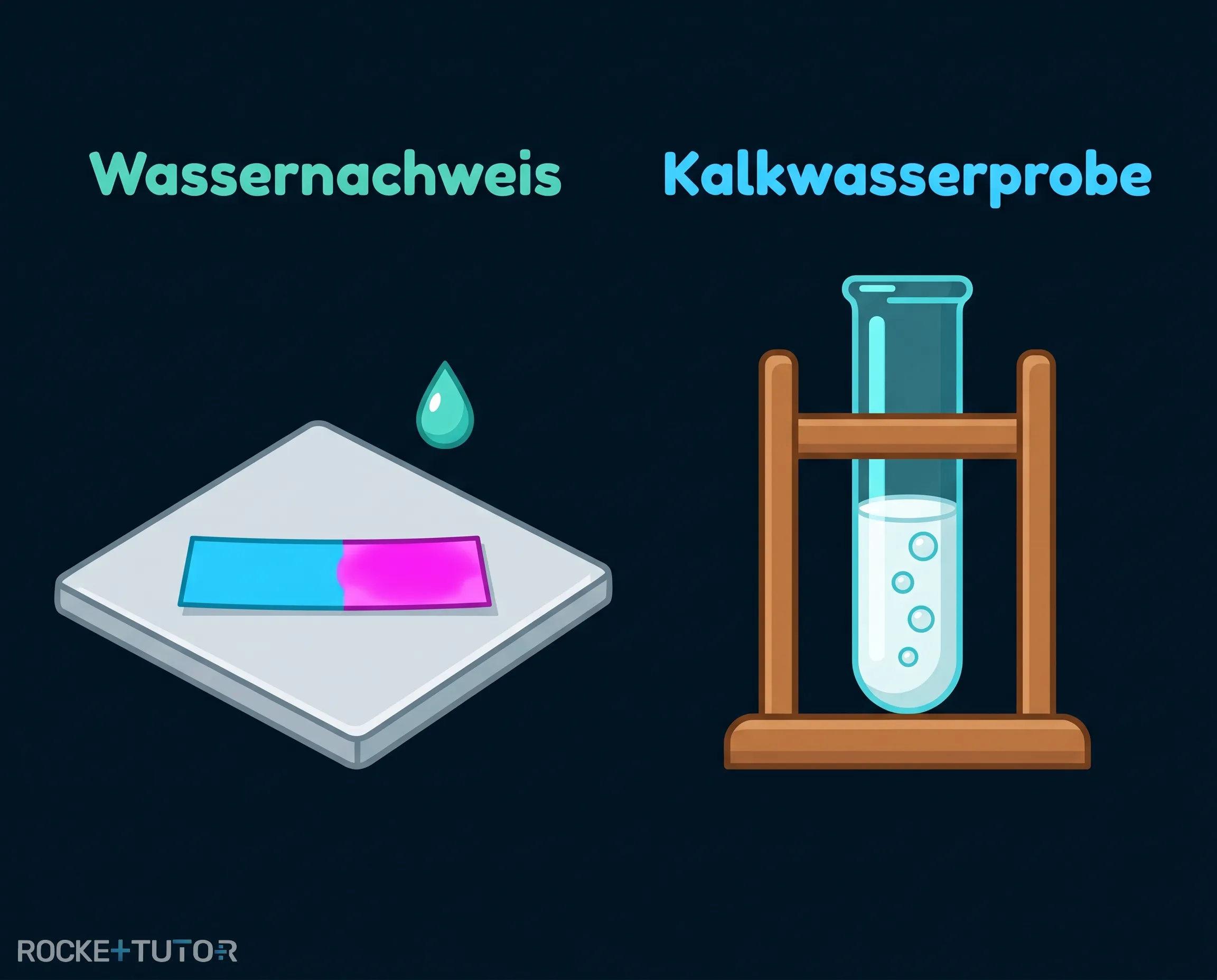 Kalkwasserprobe und Wassertestpapier