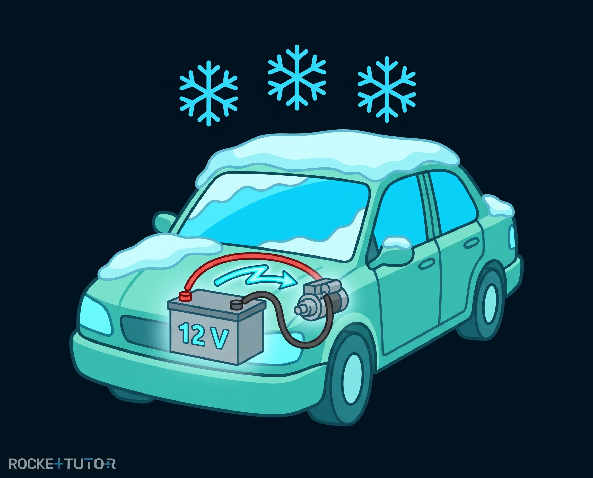Autobatterie im Motorraum