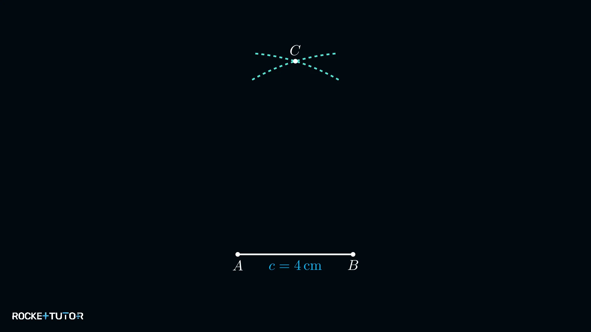 Zwei gleiche Kreisbögen mit Radius 7 cm um A und B