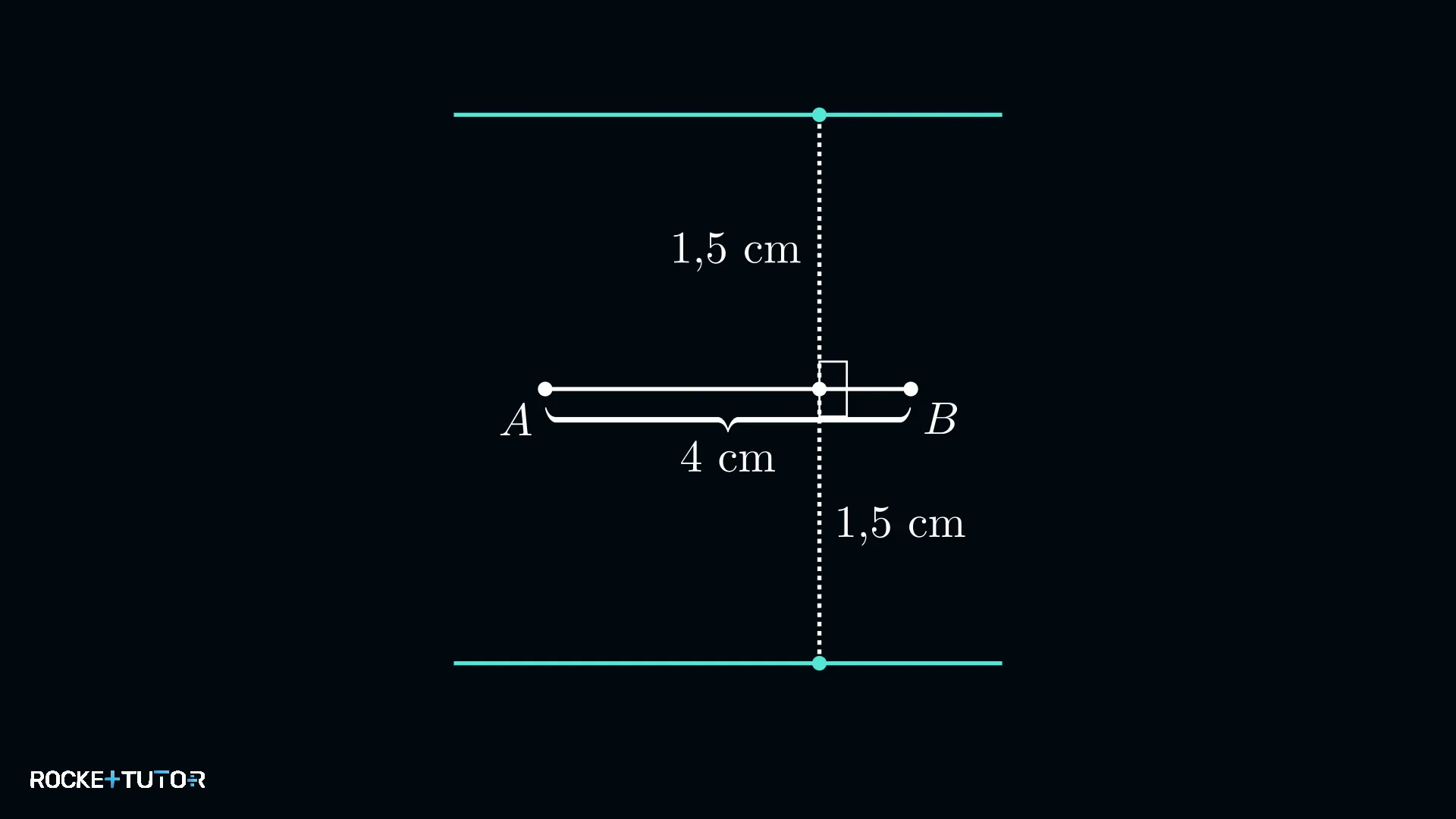 Zwei Parallelen im Abstand 1,5 cm als Ortslinie