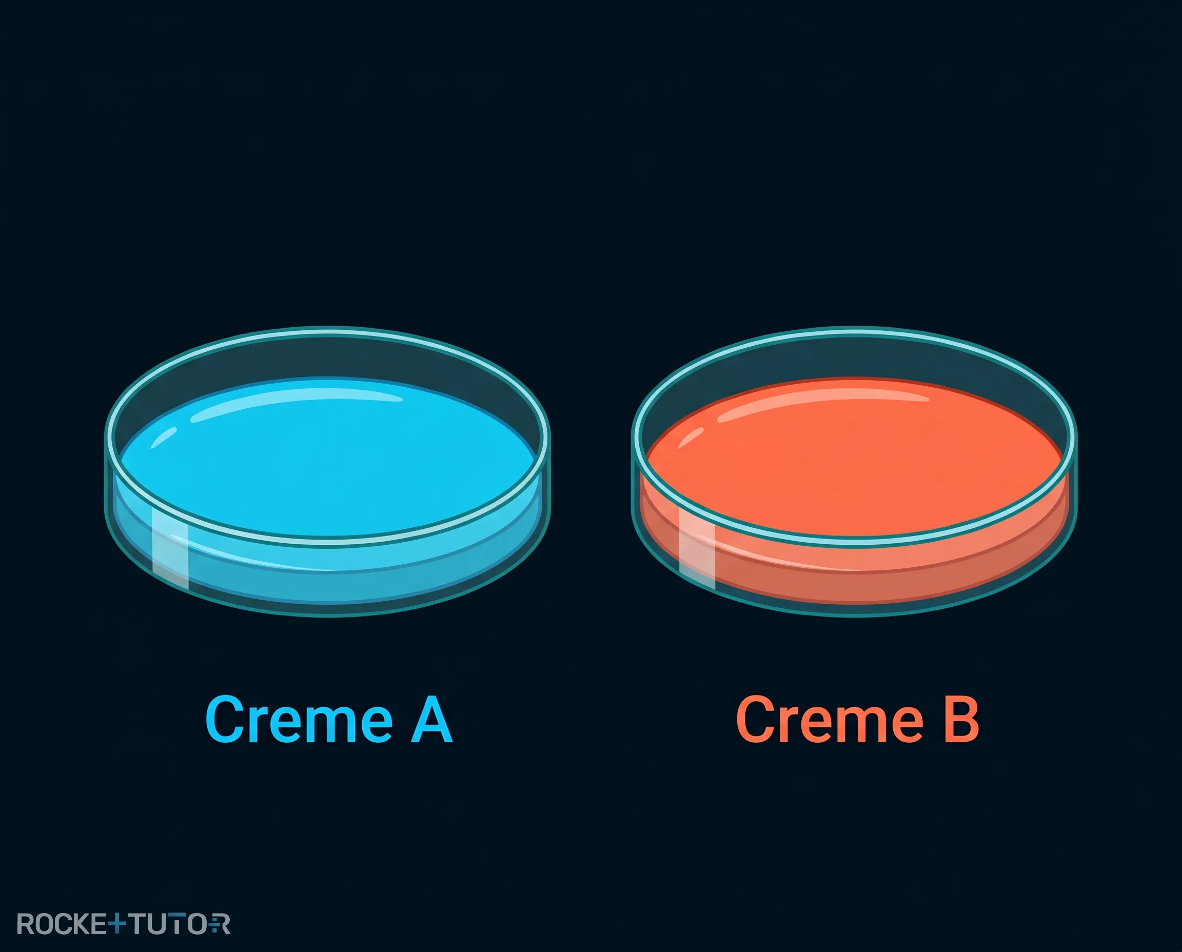 Farbstofftest bei zwei Cremes