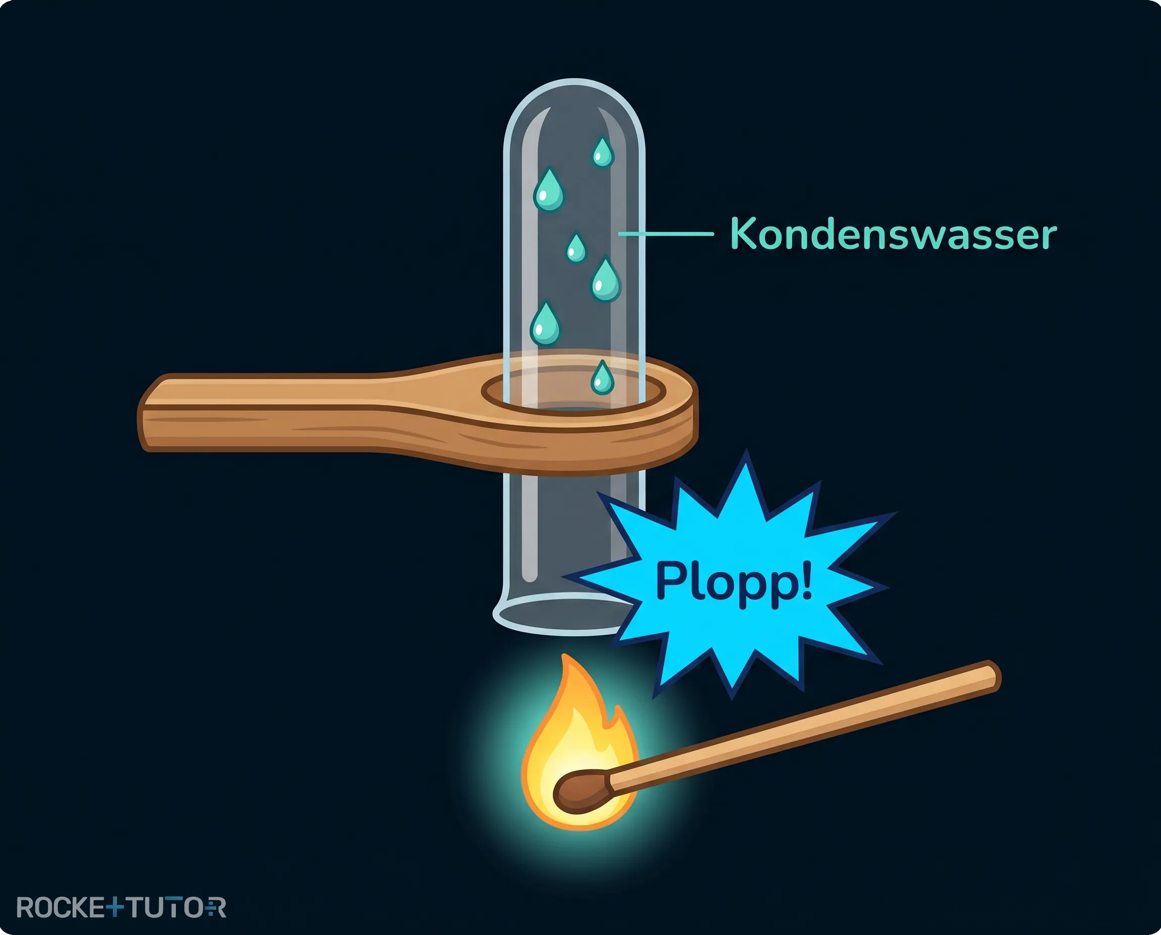 Knallgasprobe mit Reagenzglas