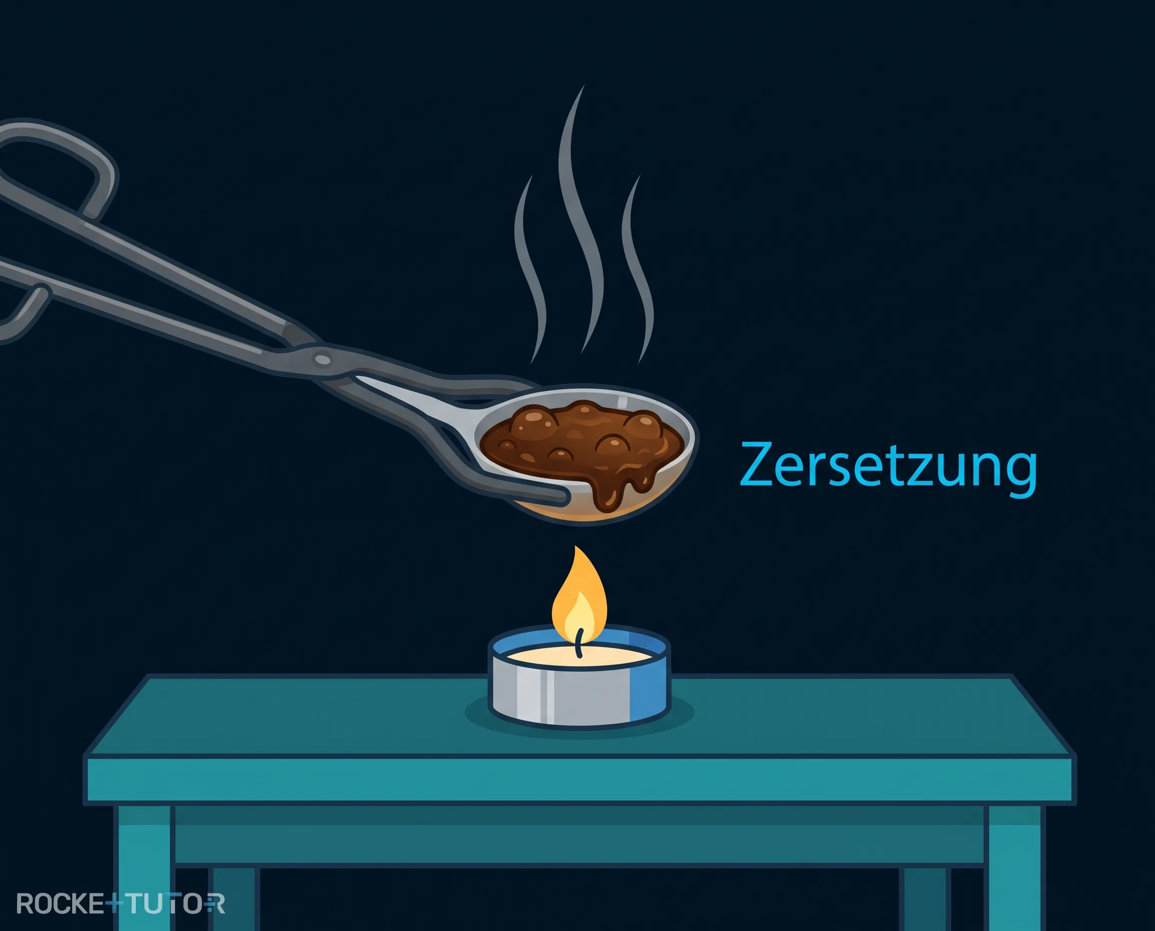 Zucker über einem Teelicht erhitzen