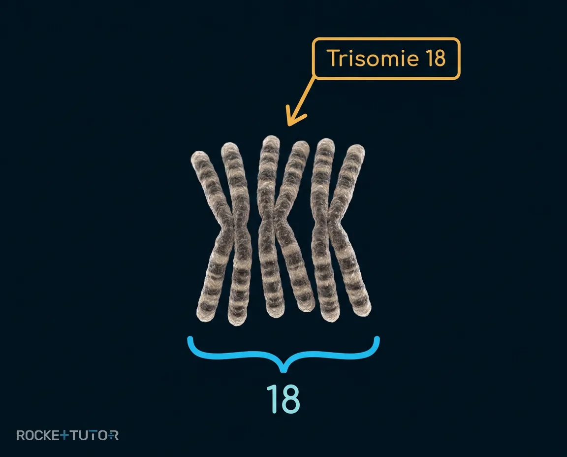 Karyogramm mit Trisomie 18