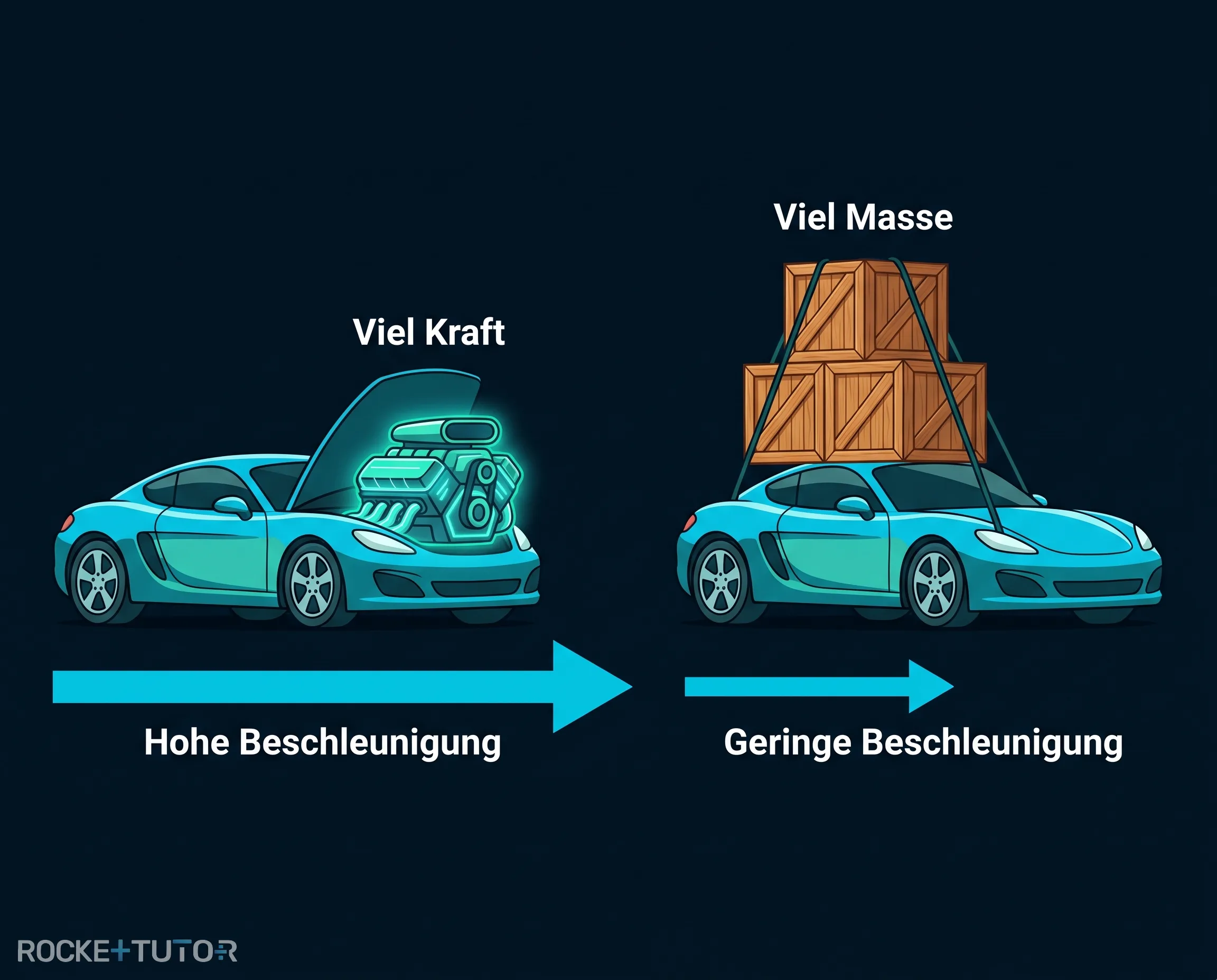 Sportwagen mit Motor und Kisten