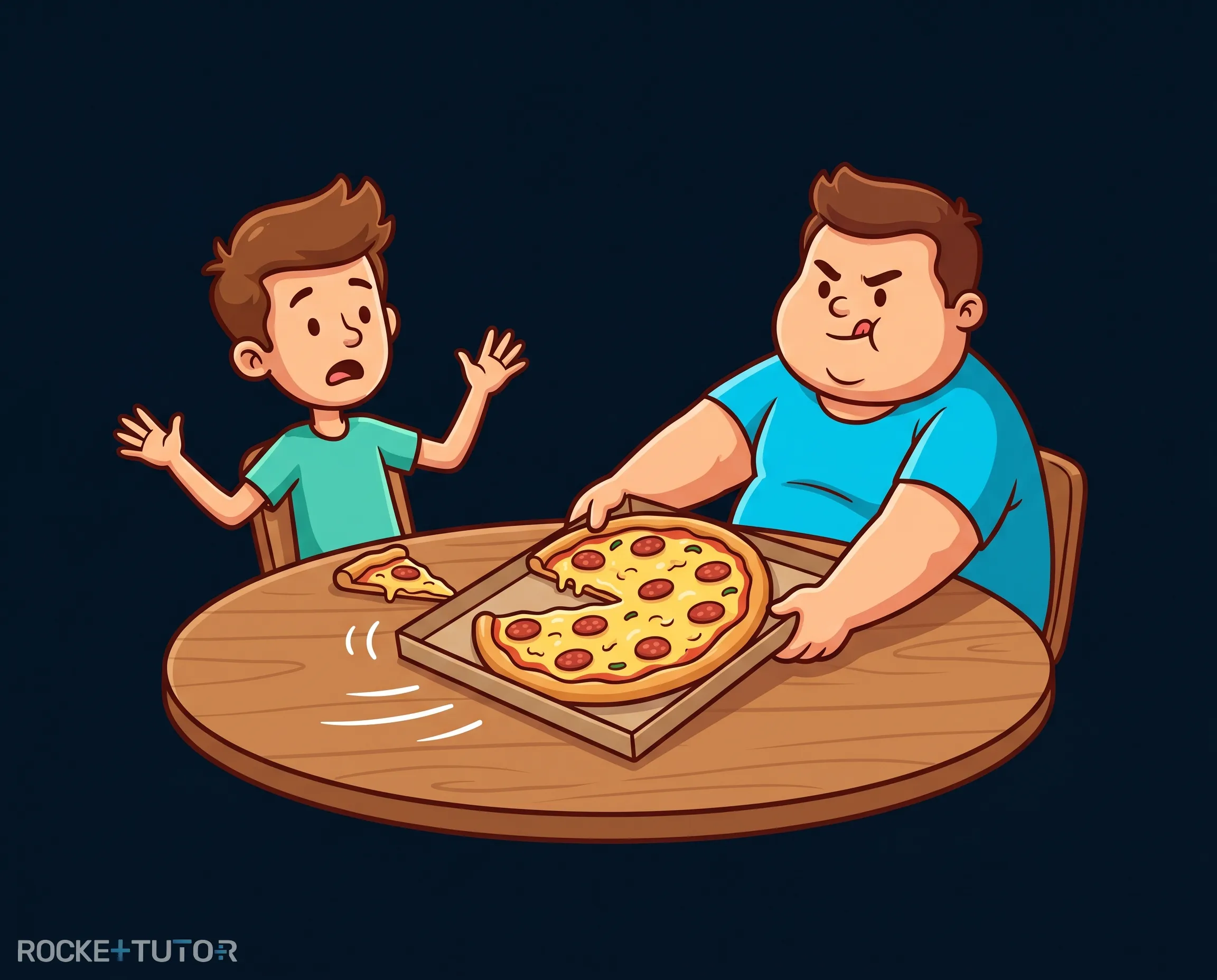 Pizza Analogie für Elektronenverteilung