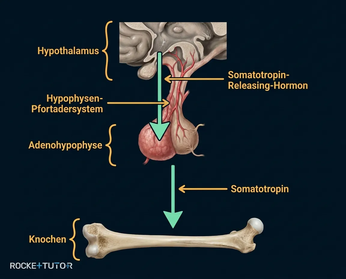Hormonelle Befehlskette Knochenwachstum