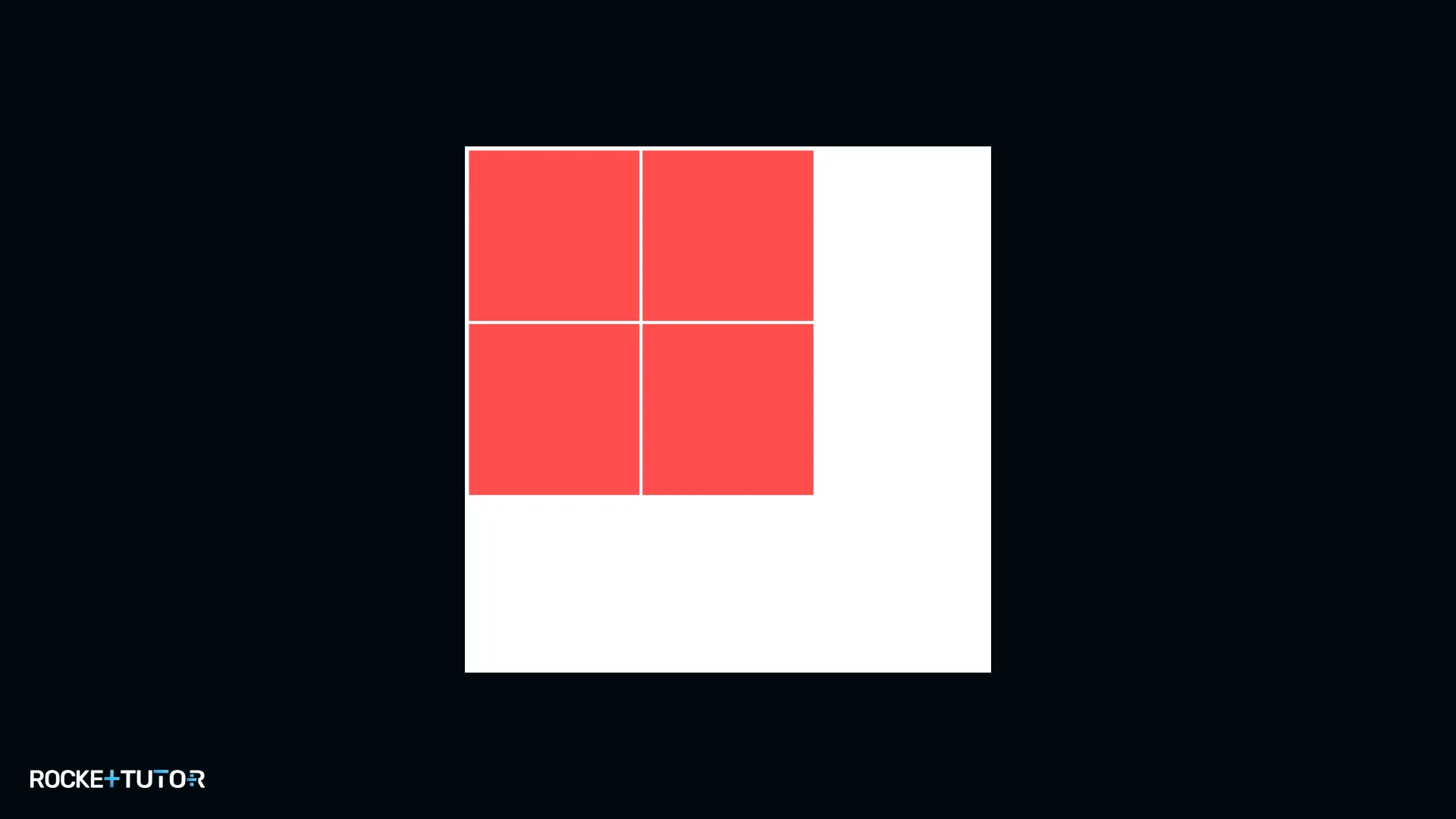 Quadrat mit neun kleinen Quadraten, vier gefärbt