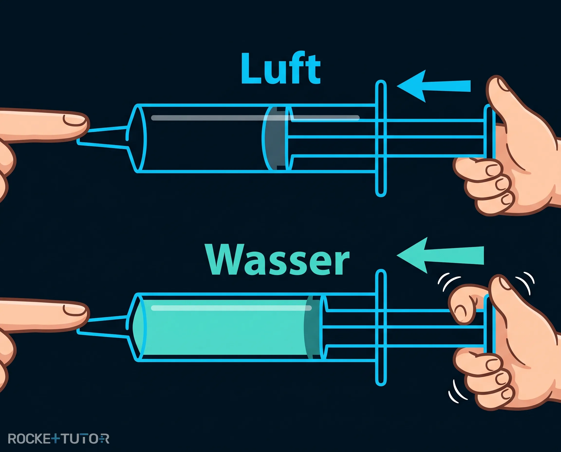 Spritze mit Luft und Wasser