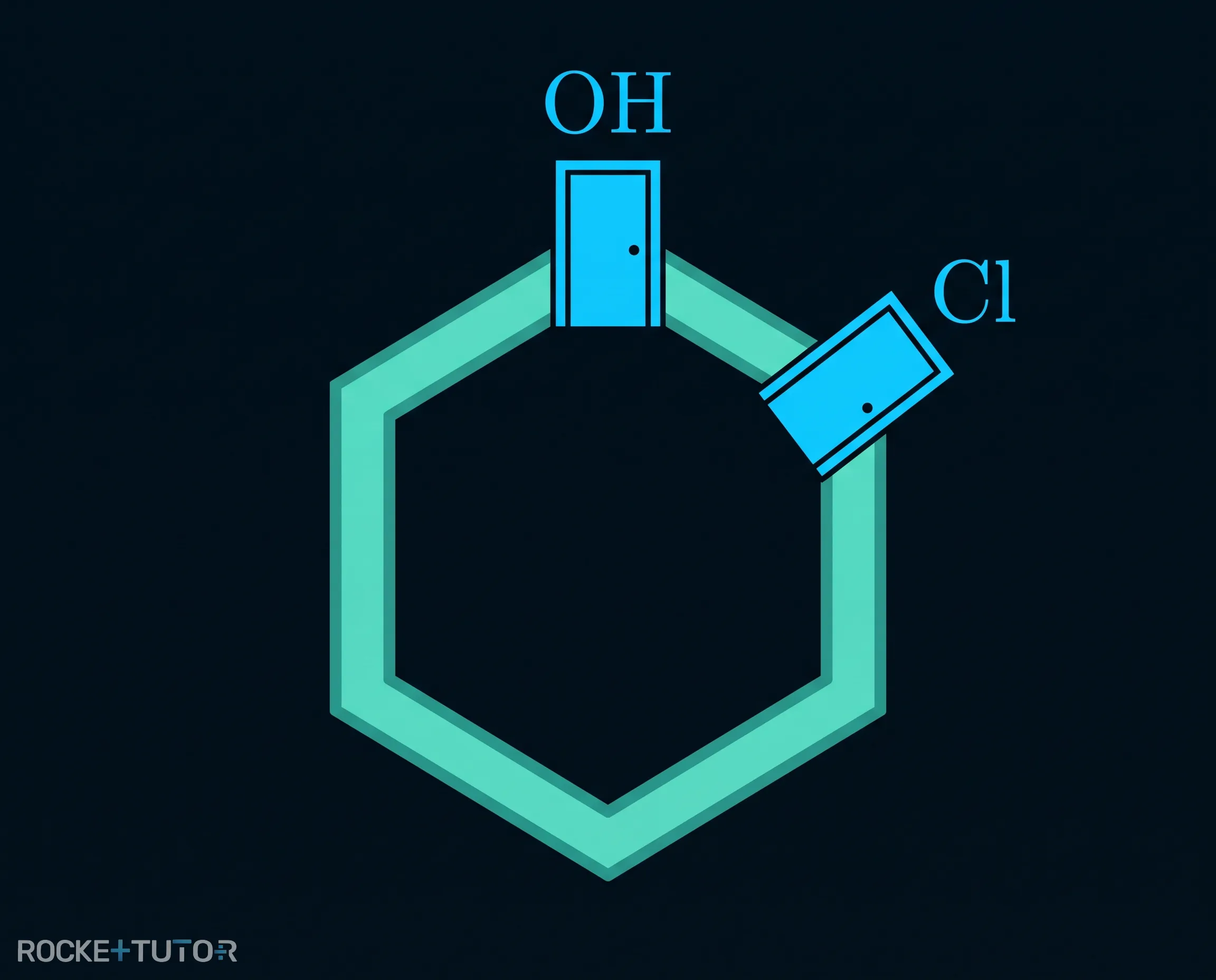 Molekül mit OH und Chlor