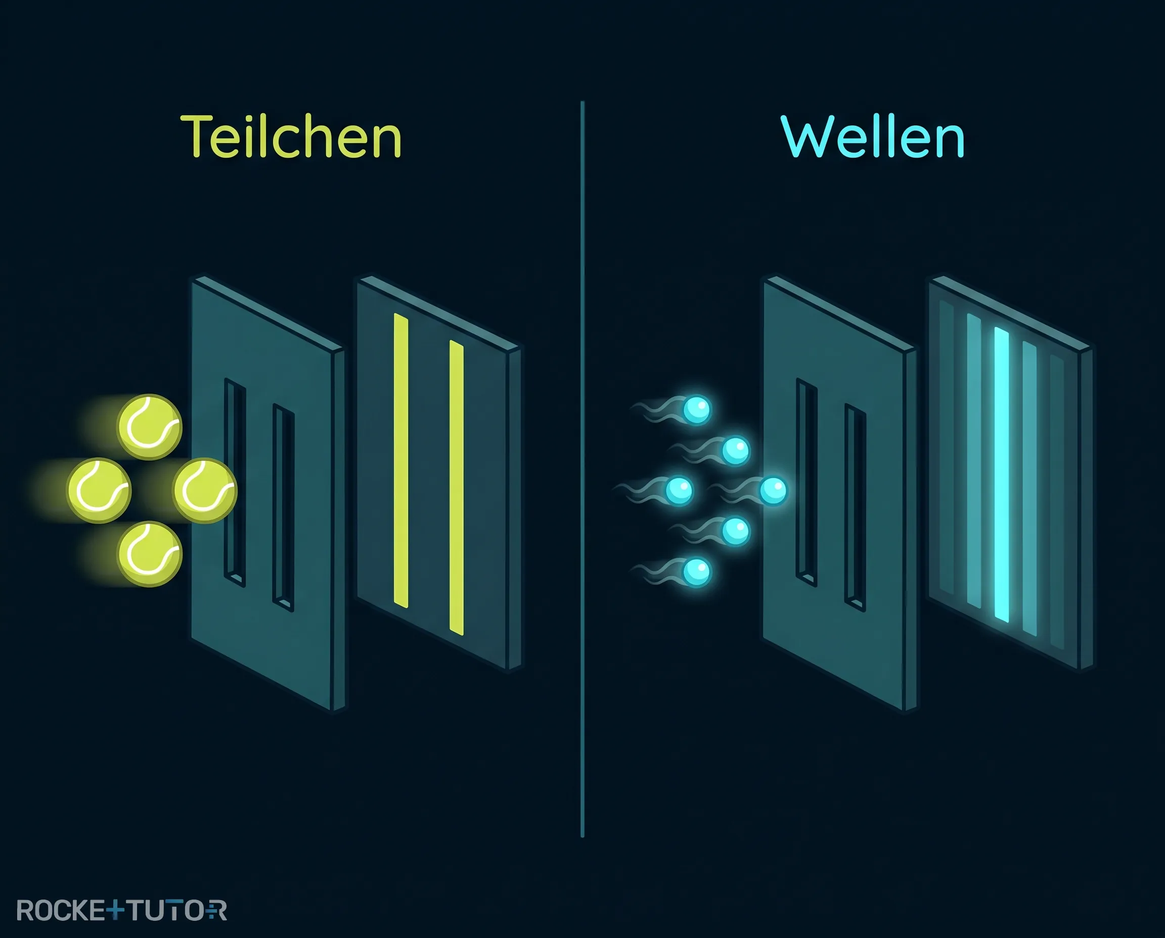 Zwei Streifen durch Teilchenwurf