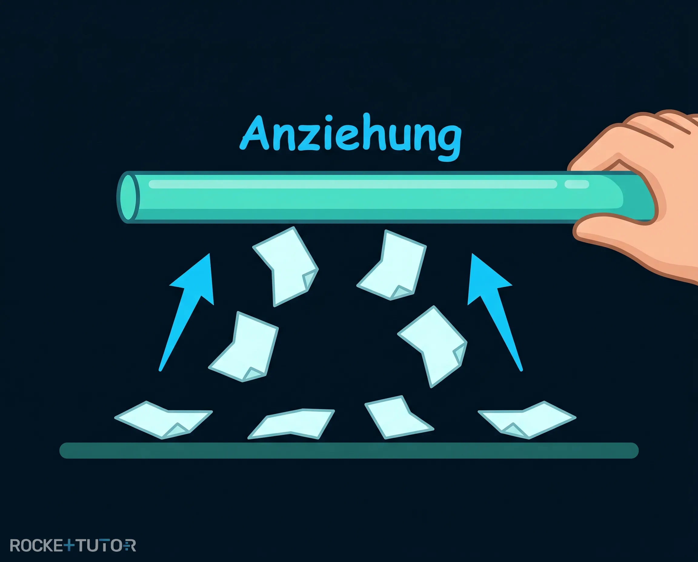 Papierschnipsel am Kunststoffstab