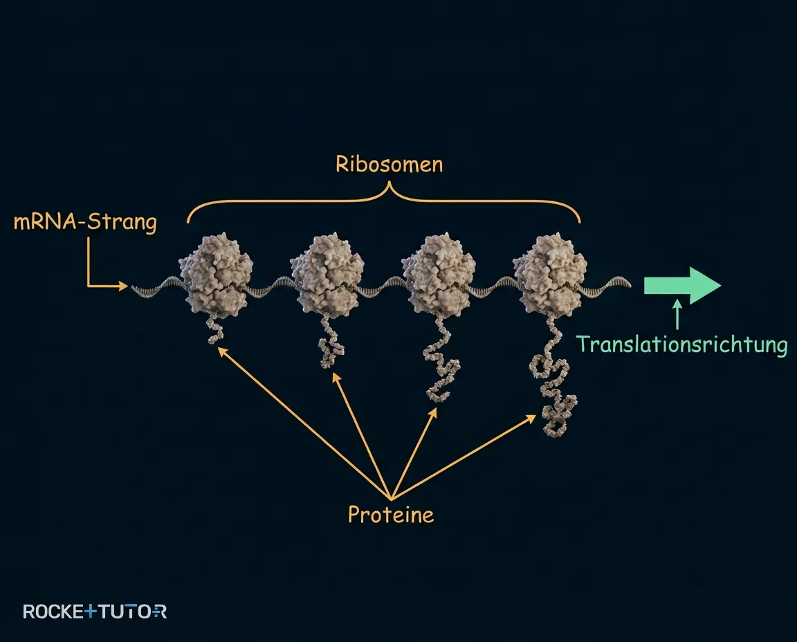 Polysom an einem mRNA-Strang
