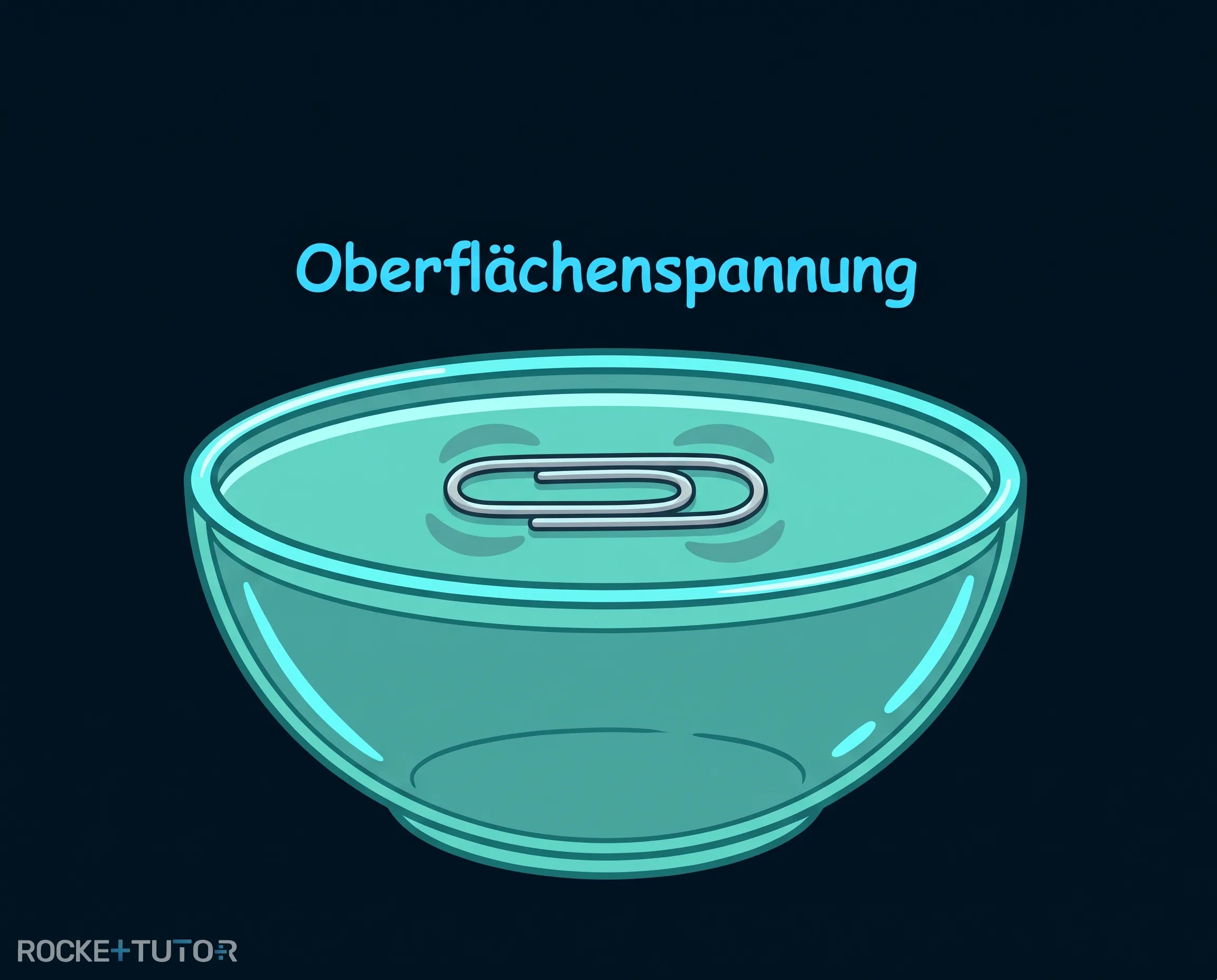 Büroklammer schwimmt auf Wasseroberfläche