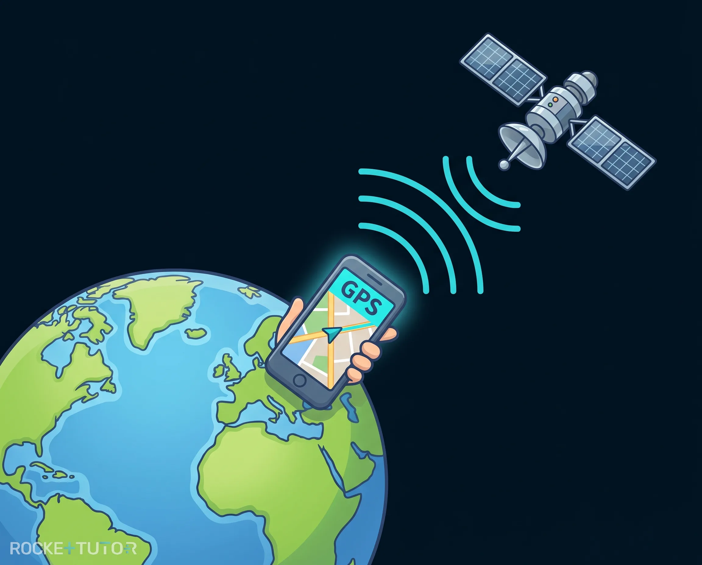 Satellit im Weltraum über der Erde
