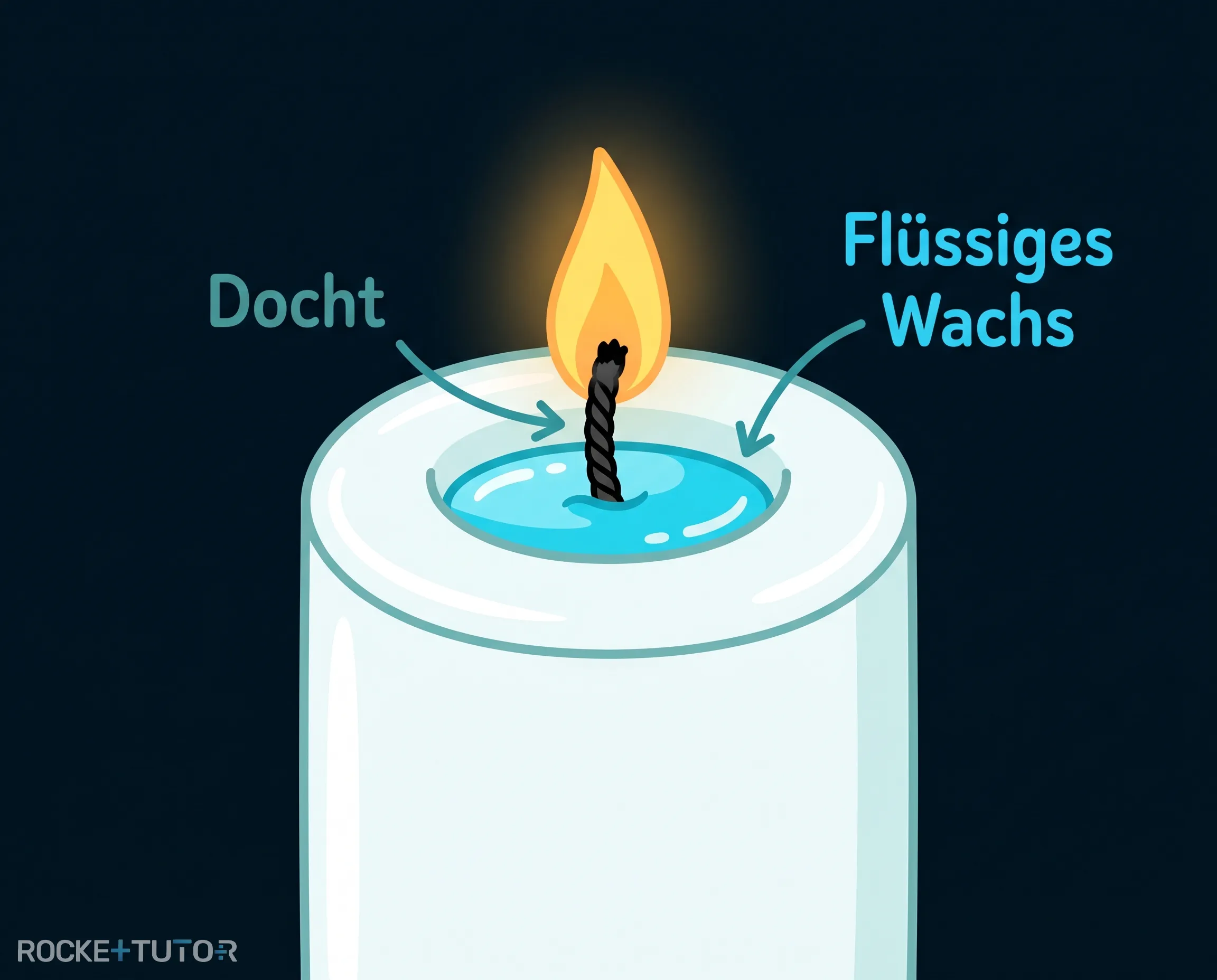 Flüssiges Wachs am Docht