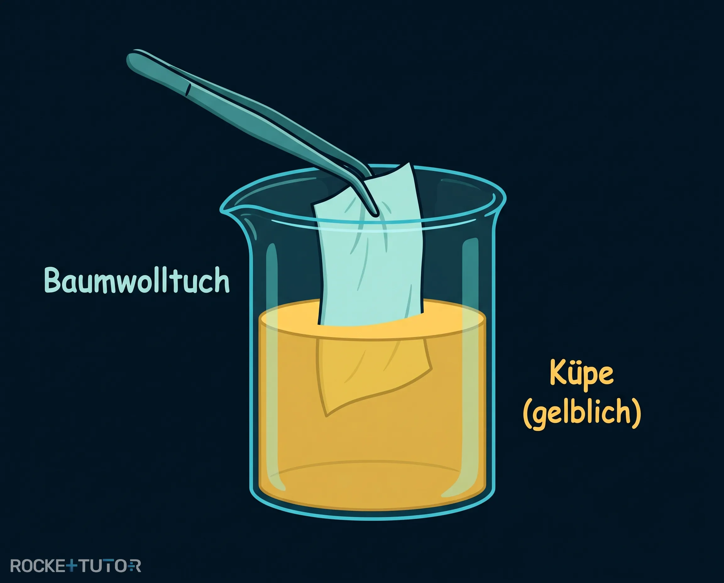 Tuch in gelblicher Küpe