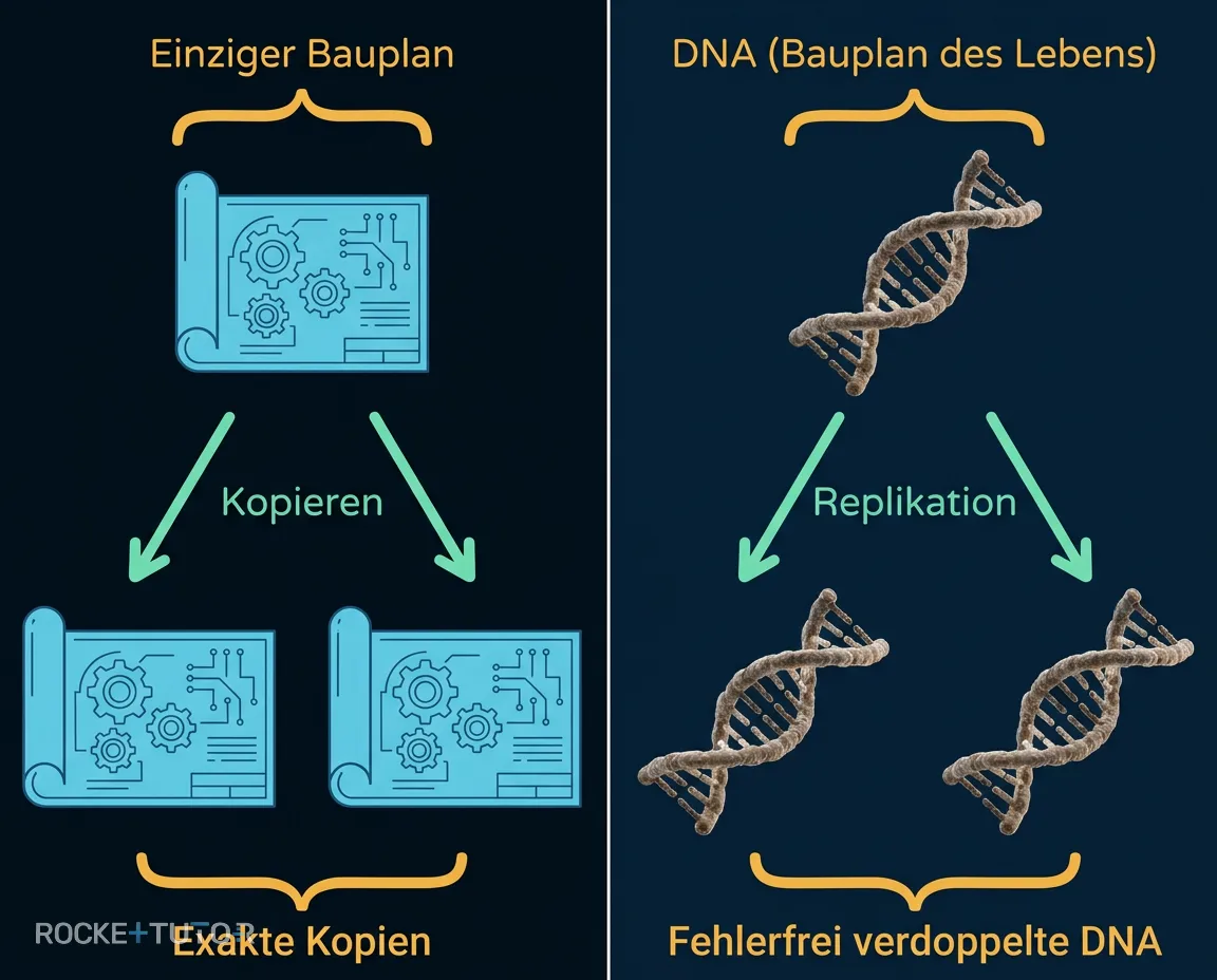 Zelle teilt sich und verdoppelt DNA
