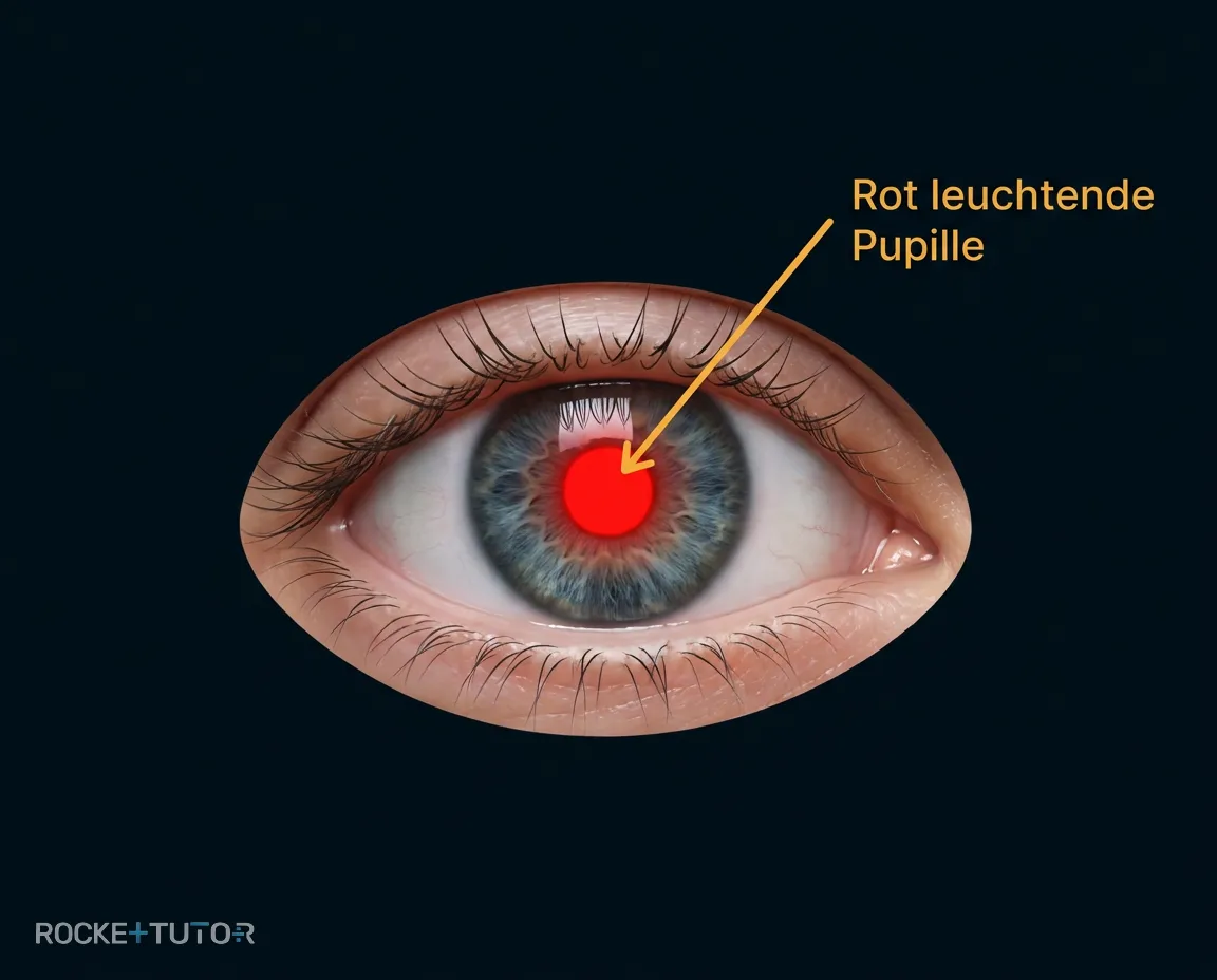 Rote Augen auf einem Blitzlicht-Foto