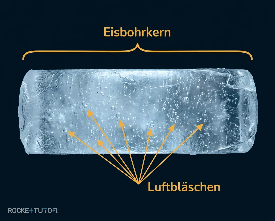 Eisblock mit Mammut im Hintergrund