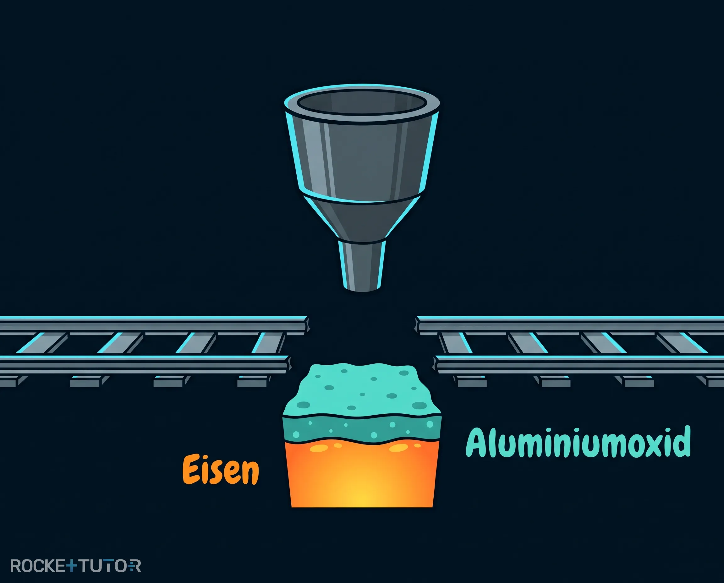 Flüssiges Eisen beim Thermit-Verfahren