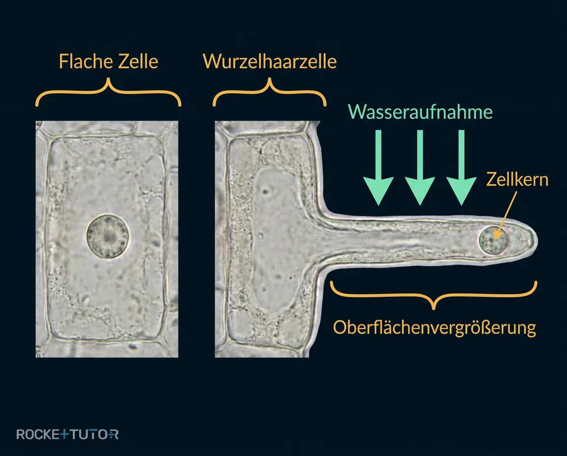 Wurzelhaarzelle nimmt Wasser auf