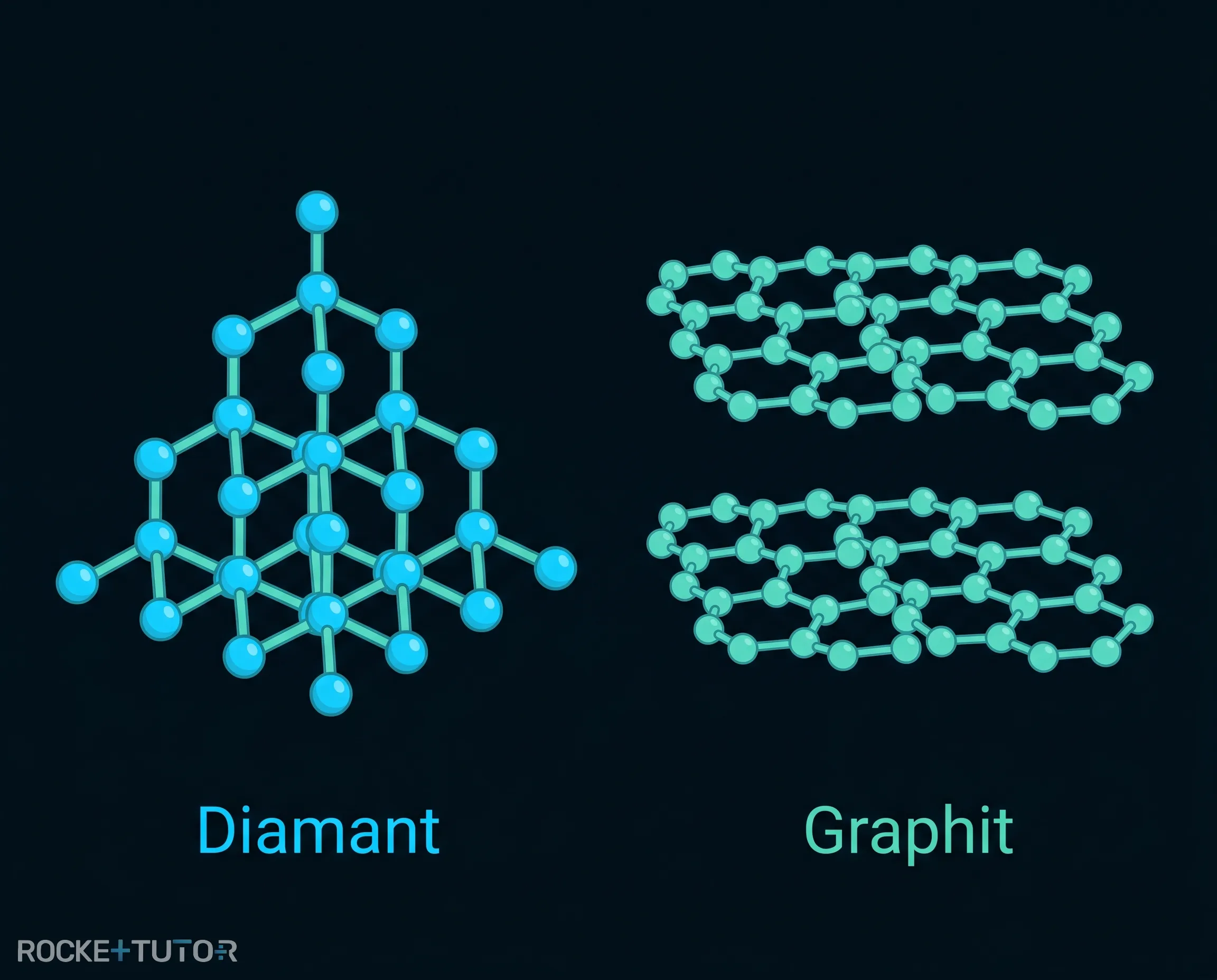 Diamant und Graphit Struktur