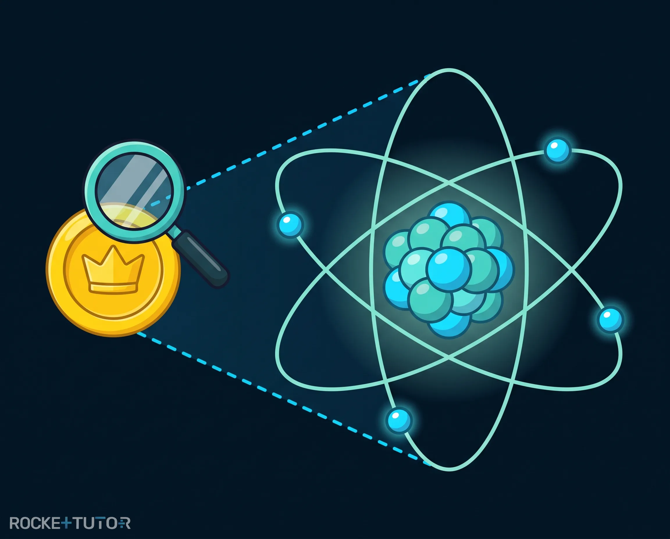 Vergrößerung eines Objekts bis zum Atom
