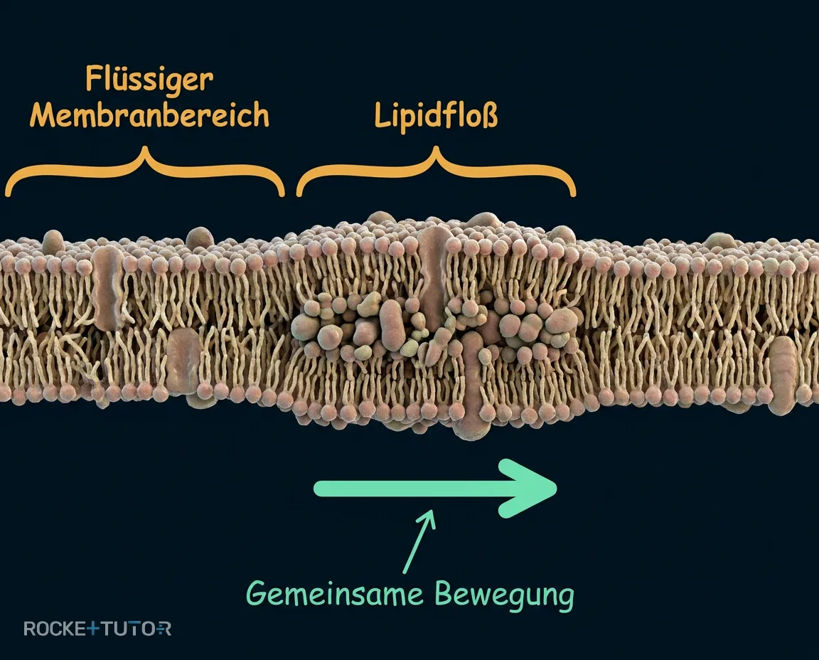 Darstellung von Lipidflößen in der Biomembran