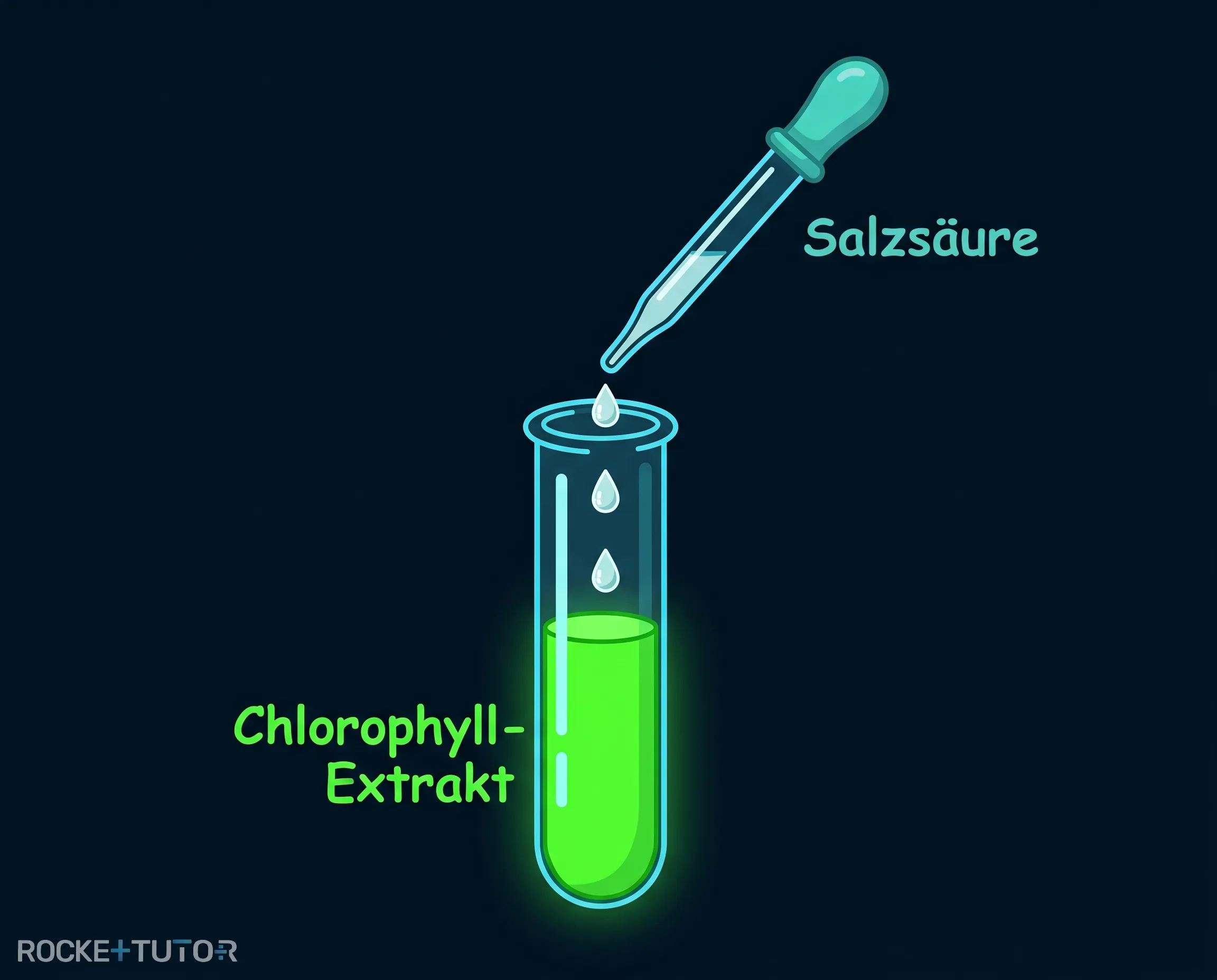 Reagenzglas mit grünem Chlorophyll