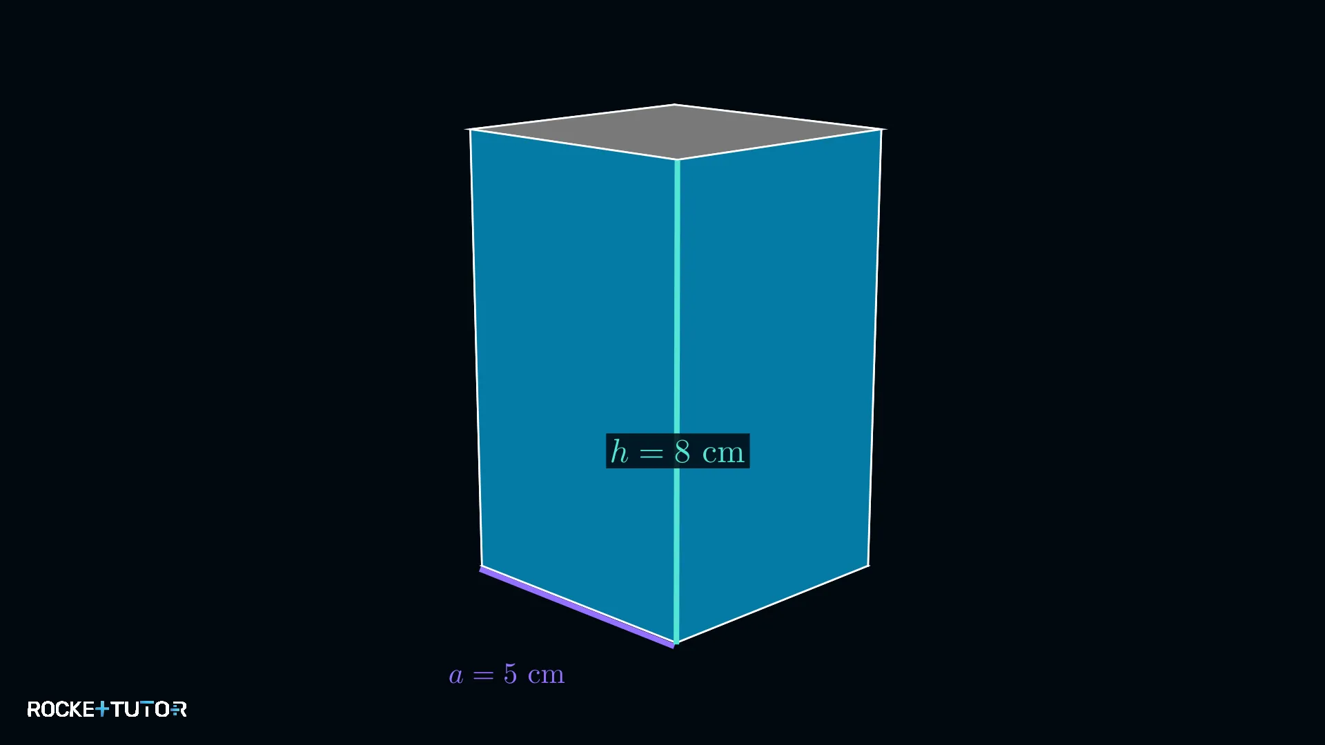 Quader mit quadratischer Grundfläche, Grundkante 5 cm
