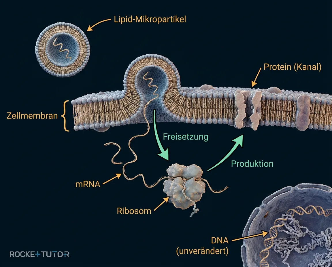 mRNA in Lipid-Mikropartikel verpackt