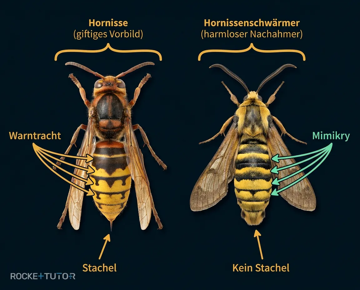 Hornissenschwärmer ahmt Hornisse nach