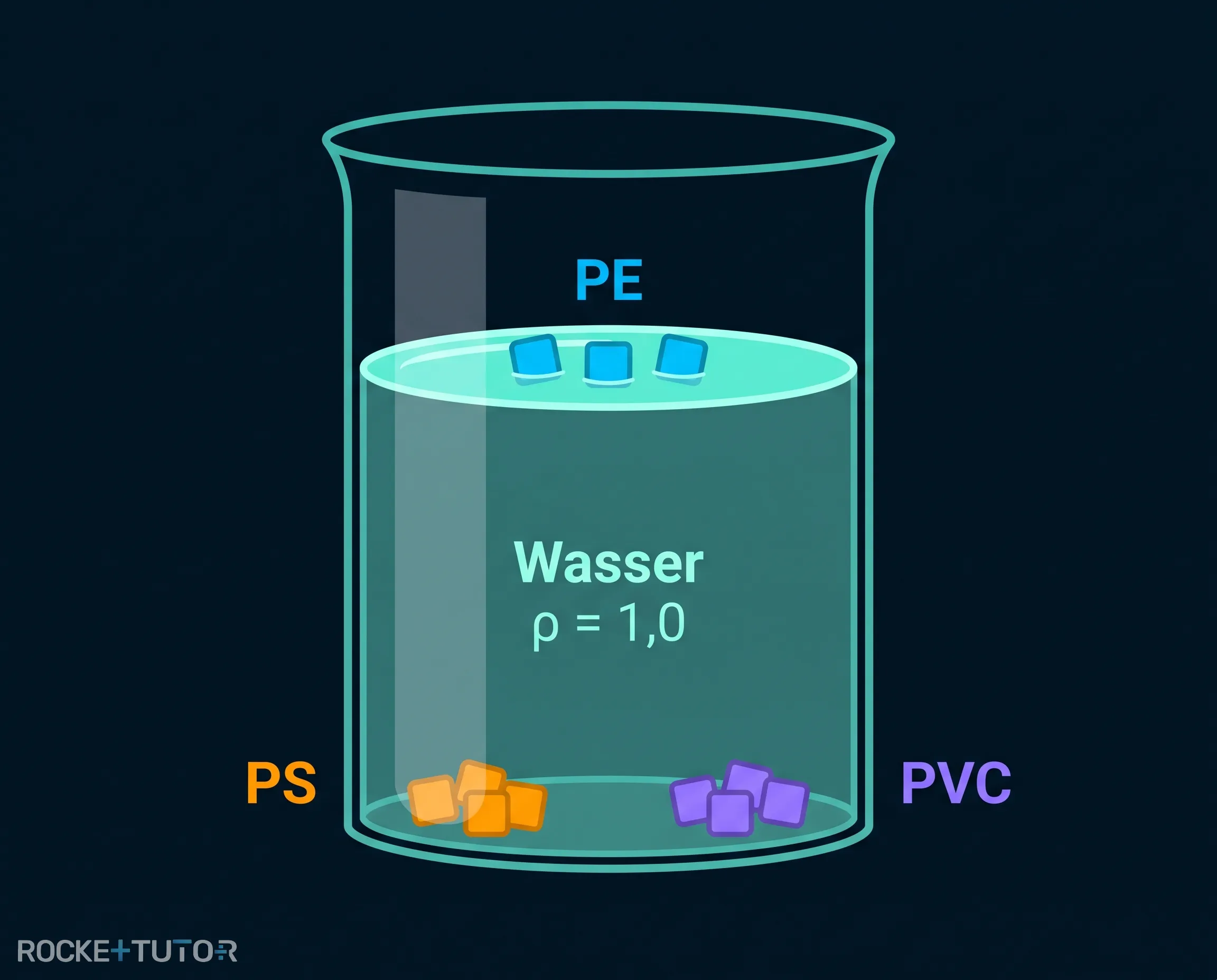 Trennung von PE, PS und PVC