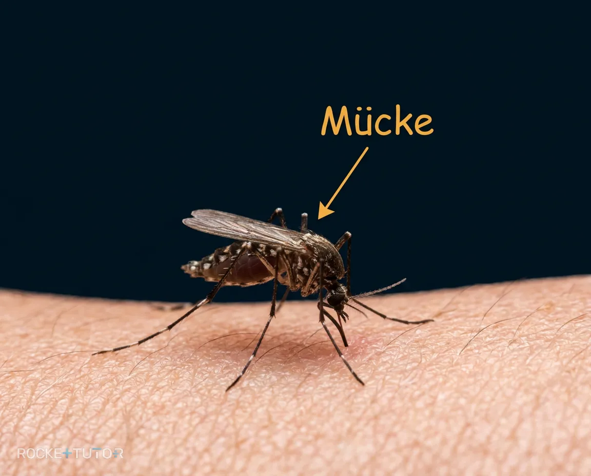 Mücke auf menschlicher Haut