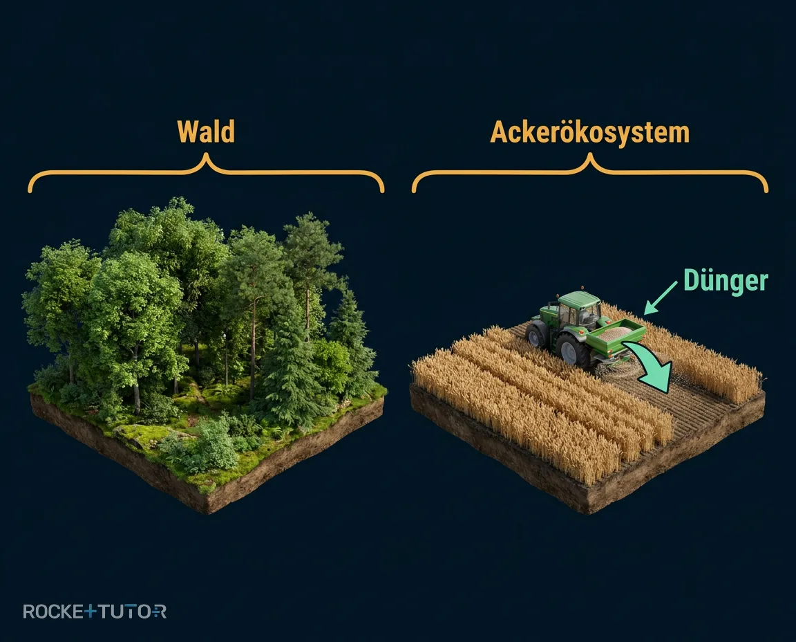 Wald und Feld im Vergleich