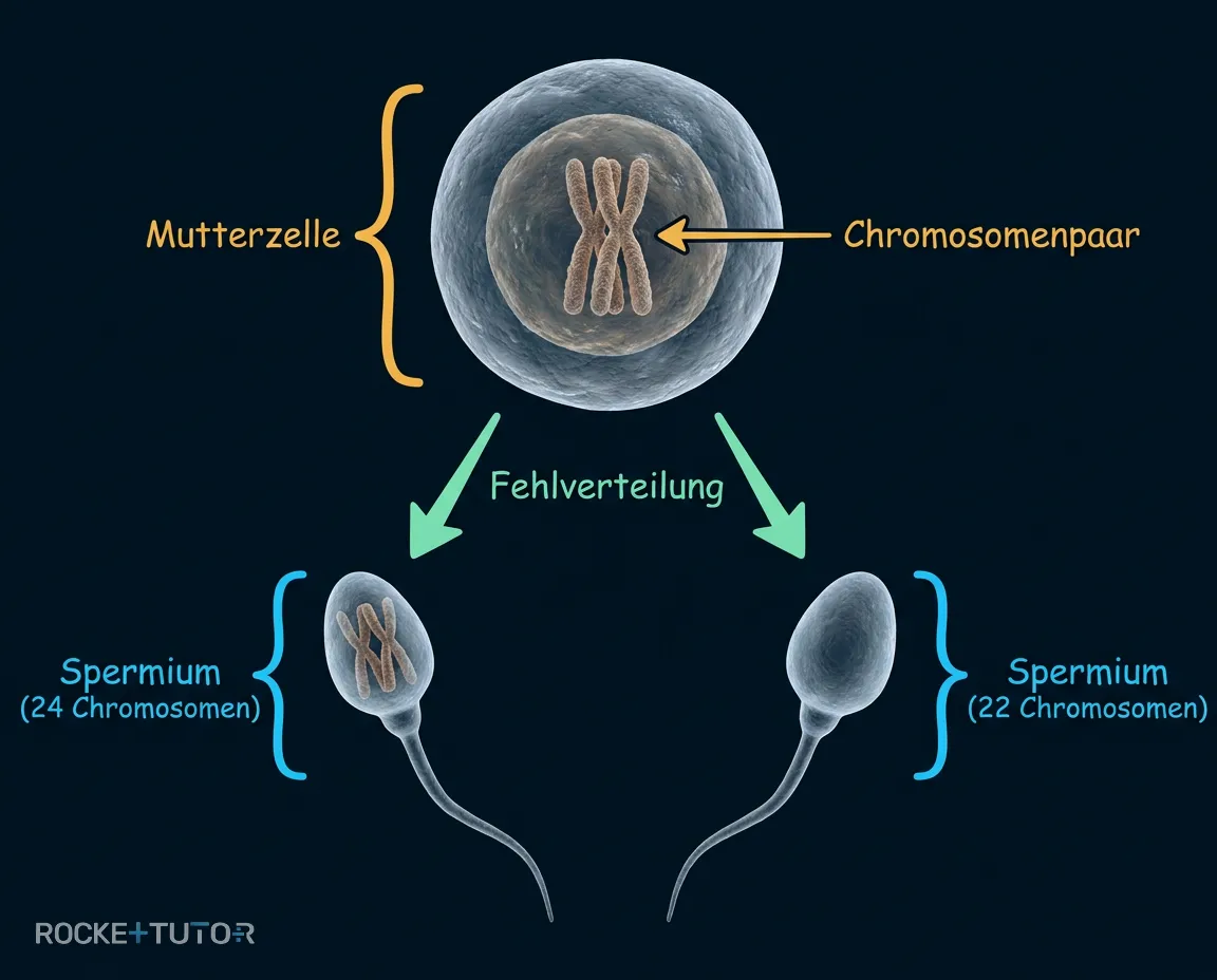 Zellteilung mit Fehlverteilung der Chromosomen