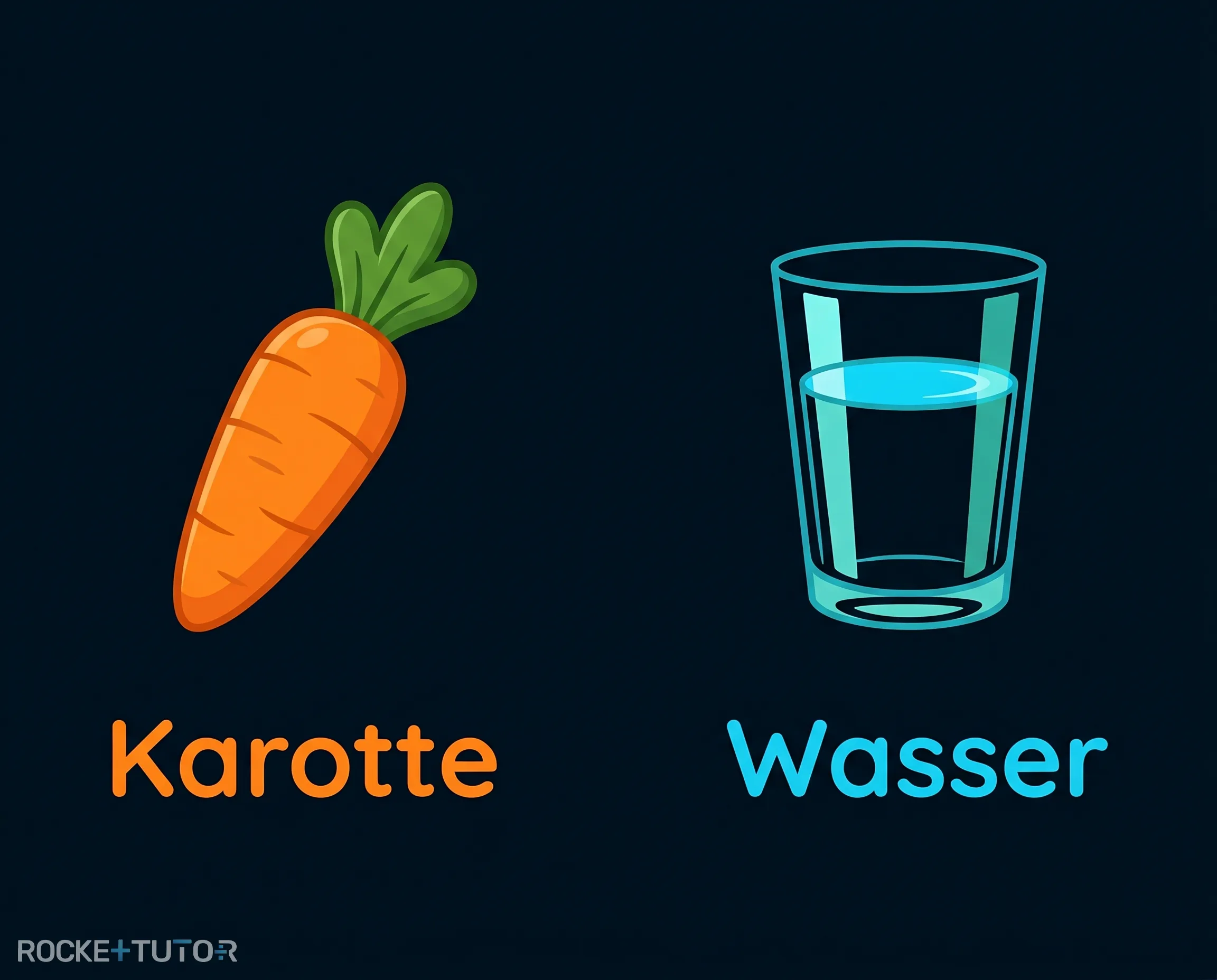 Karotte und Wasserglas