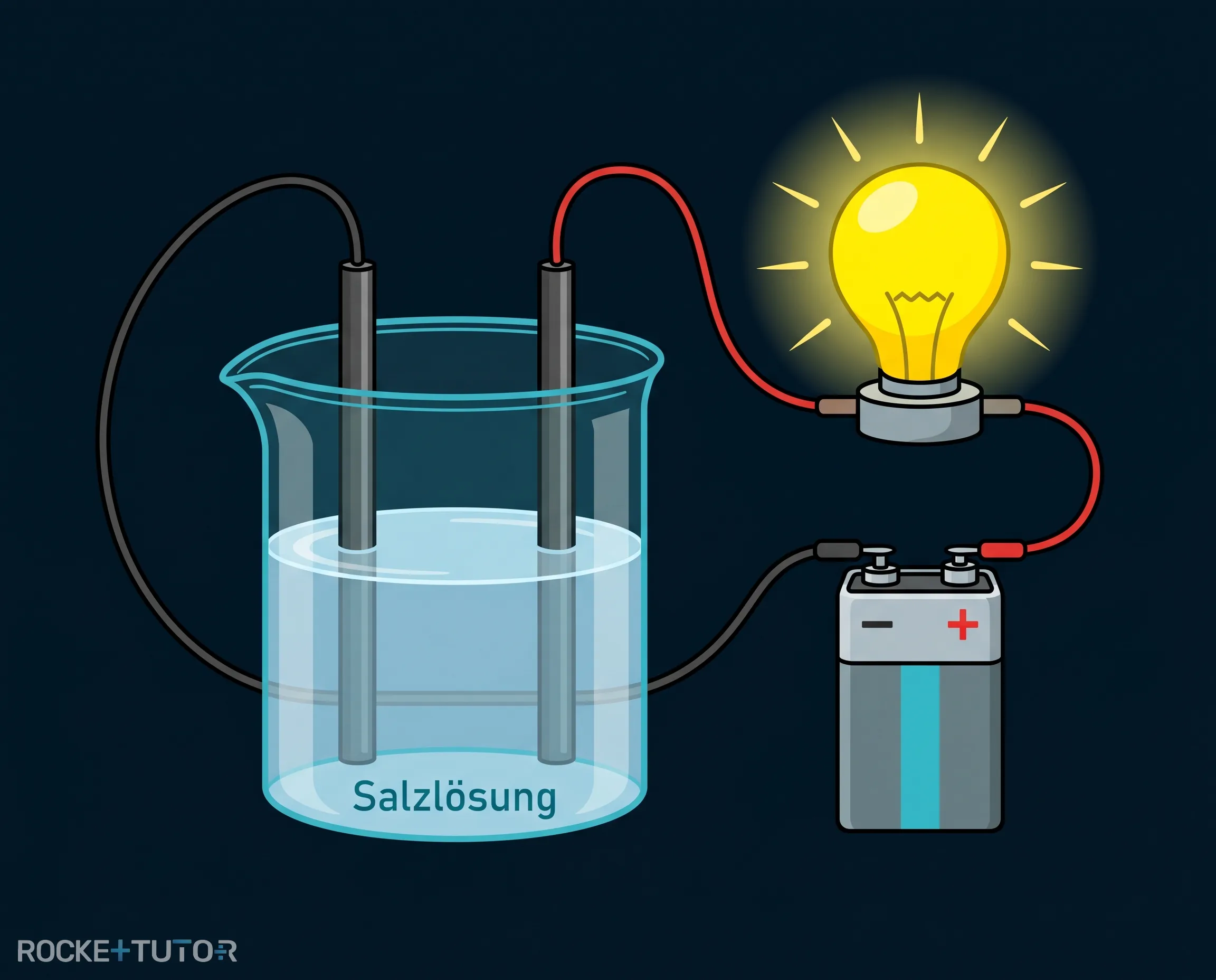 Elektroden in Salzlösung