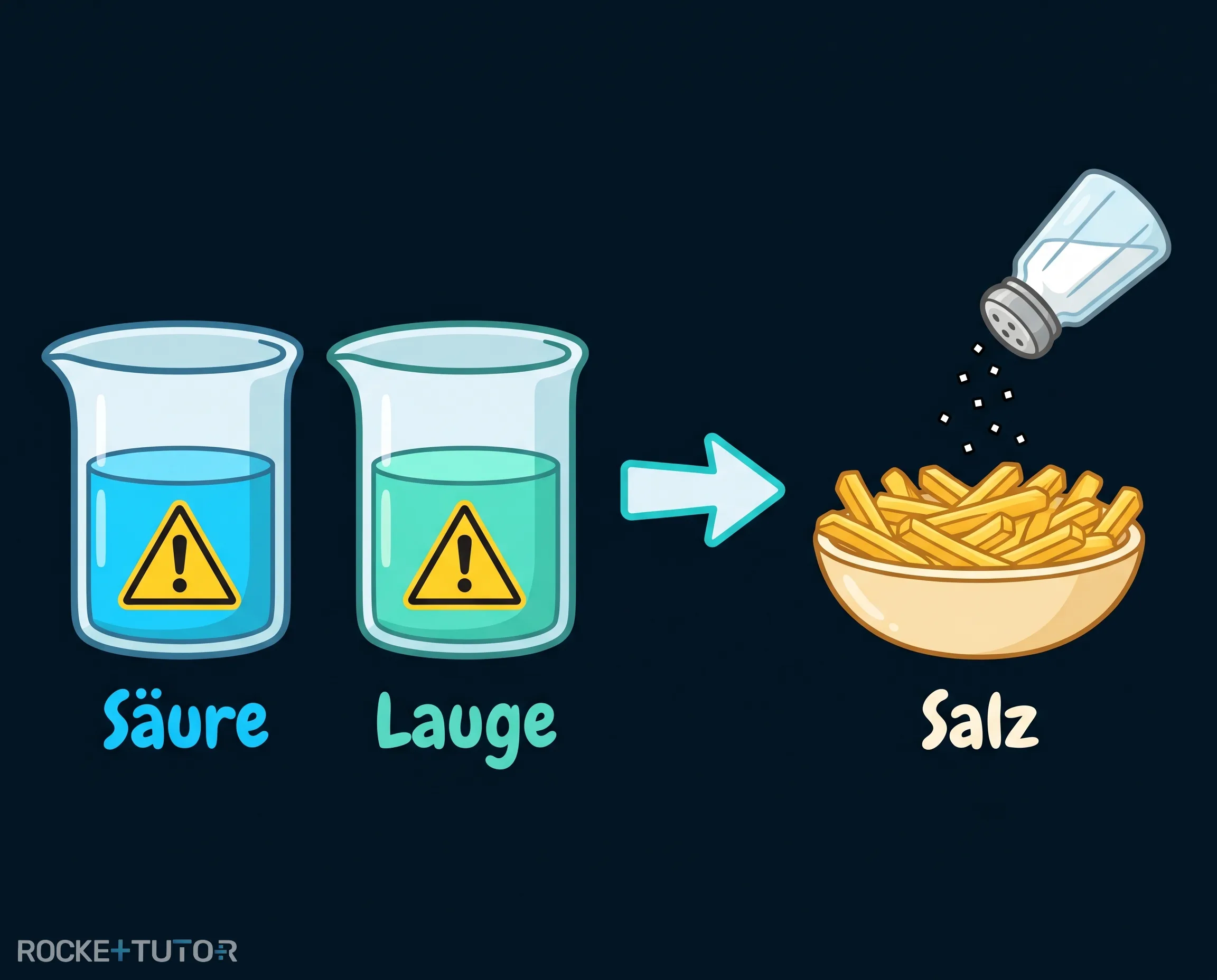 Zwei Bechergläser mit Säure und Lauge