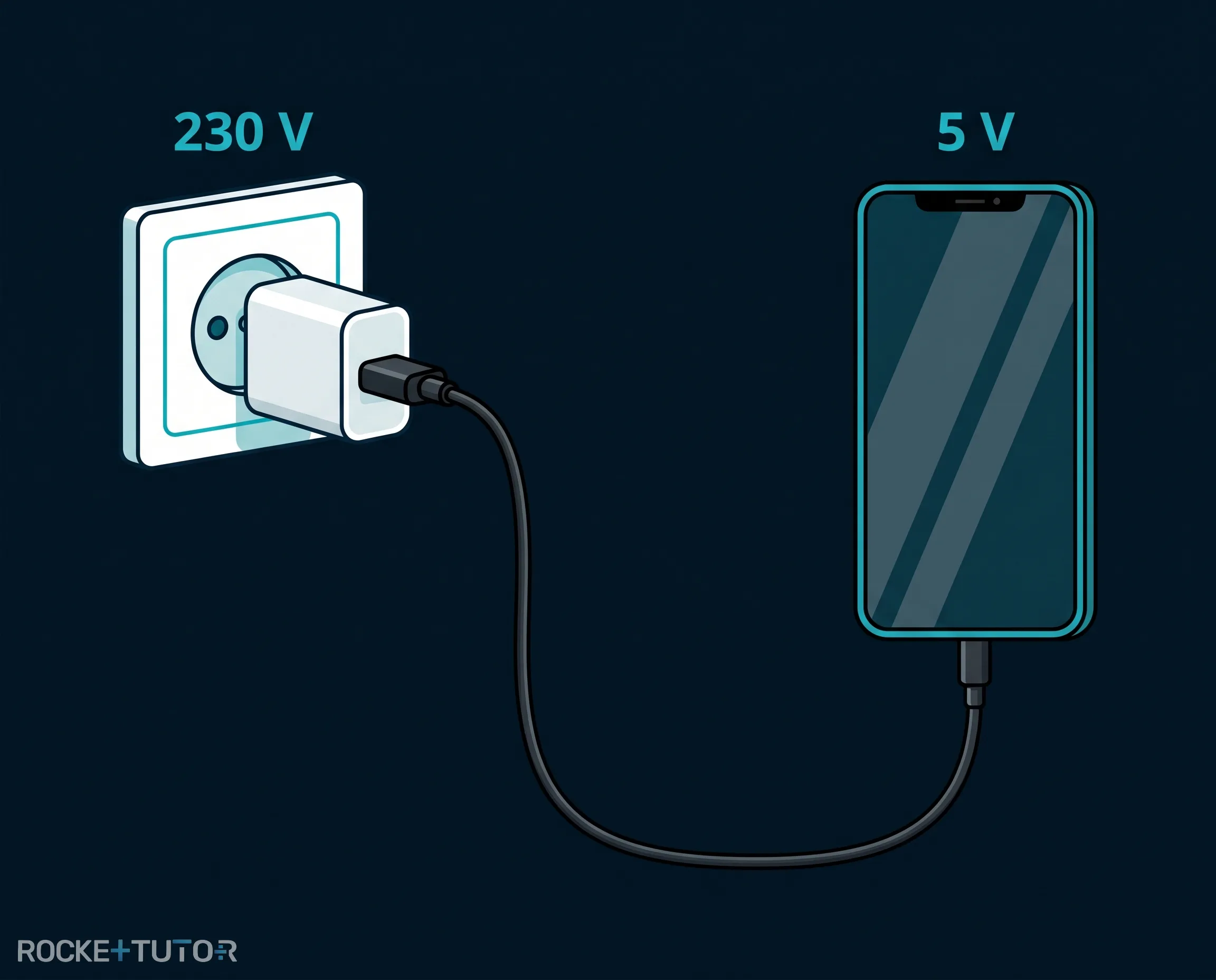 Ladegerät am Smartphone